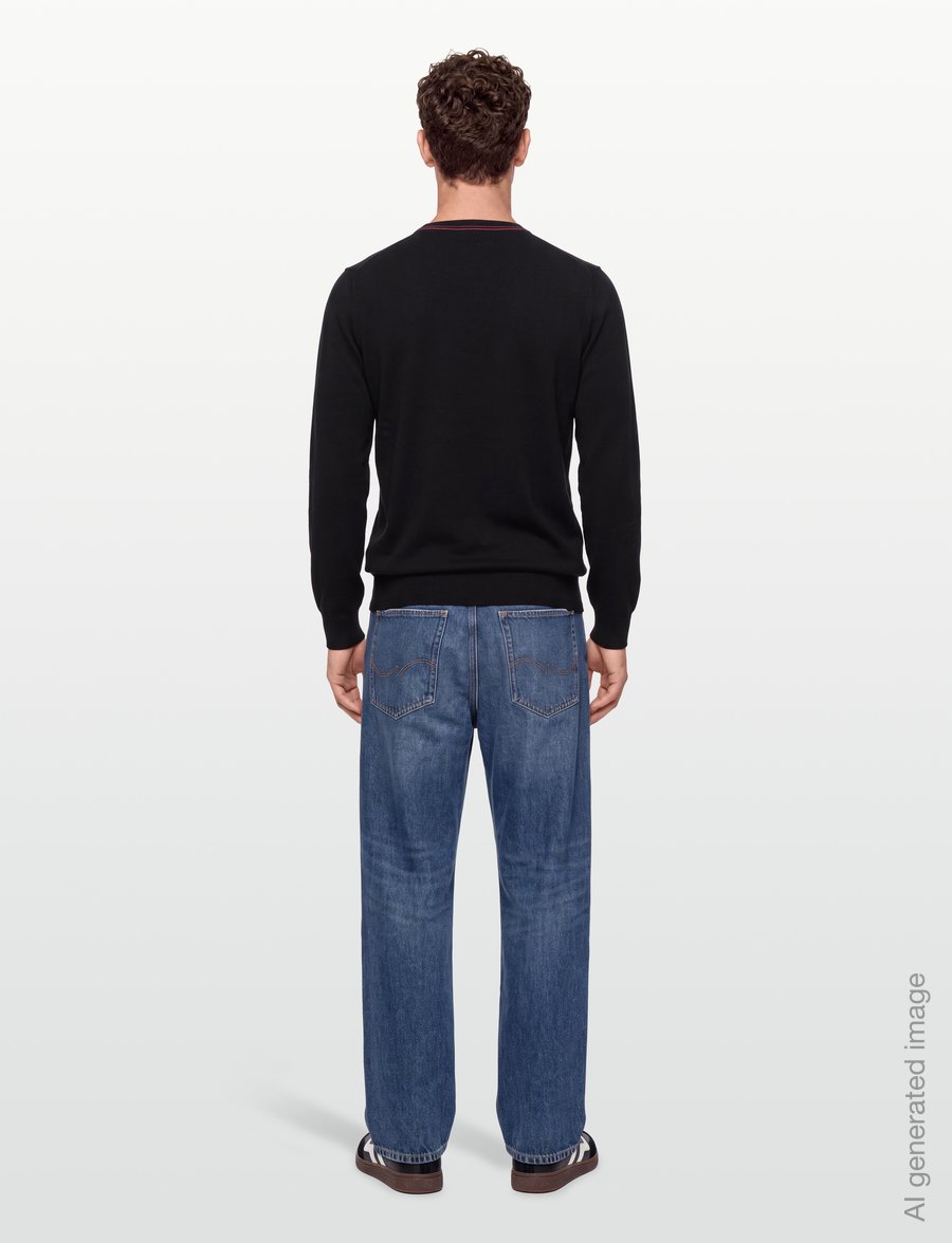 PS Paul Smith - MENS SWEATER CREW NECK ZEB BAD - rundhals - 79_black - 4