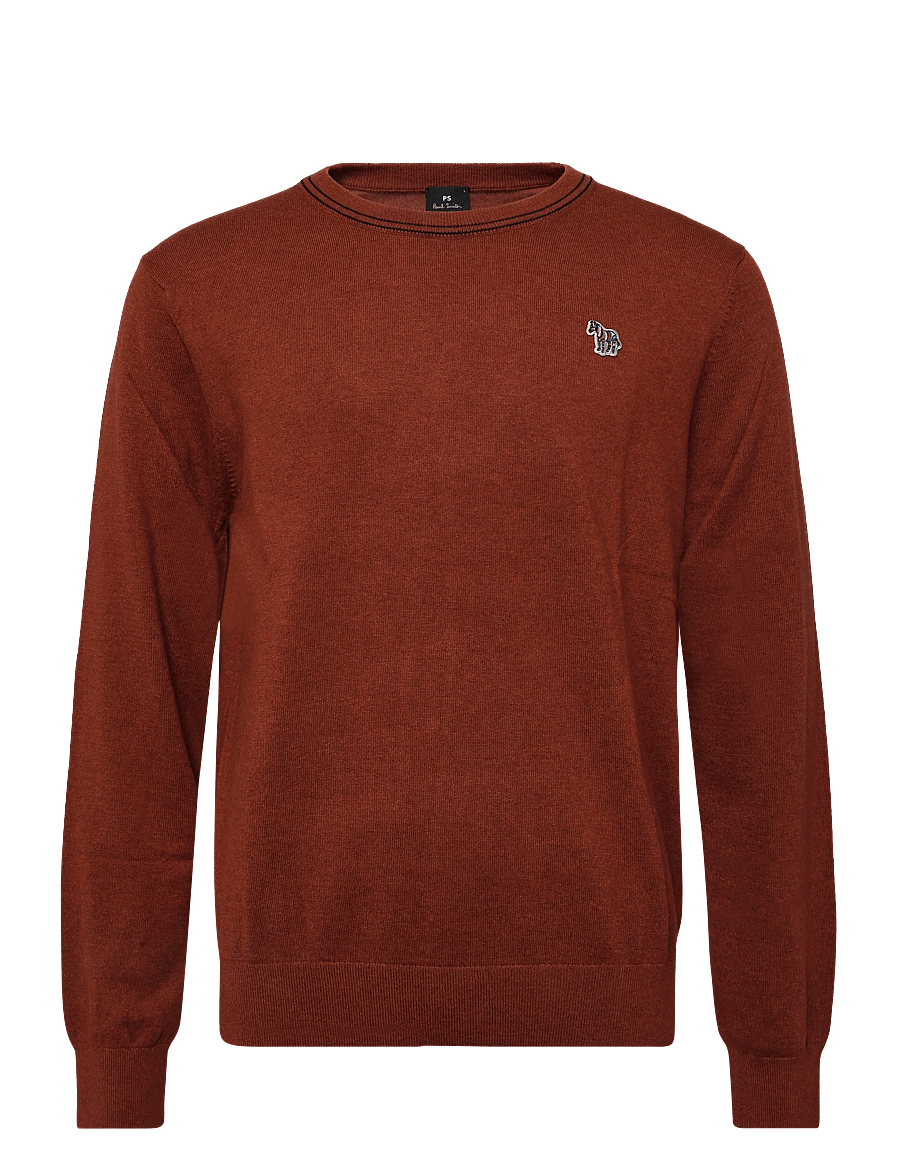 PS Paul Smith - MENS SWEATER CREW NECK ZEB BAD - Ümara kaelusega - brick red - 0