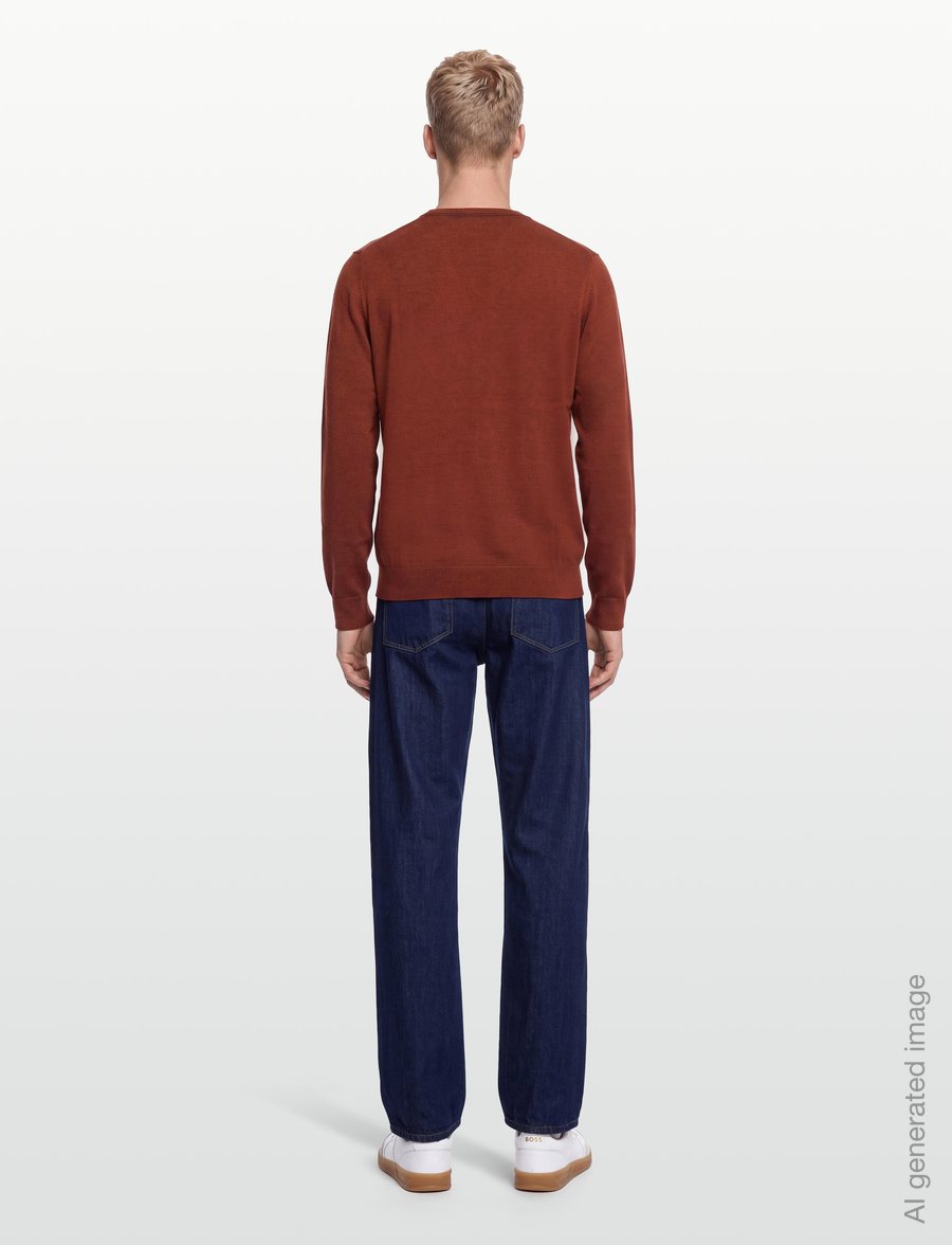 PS Paul Smith - MENS SWEATER CREW NECK ZEB BAD - Ümara kaelusega - brick red - 4