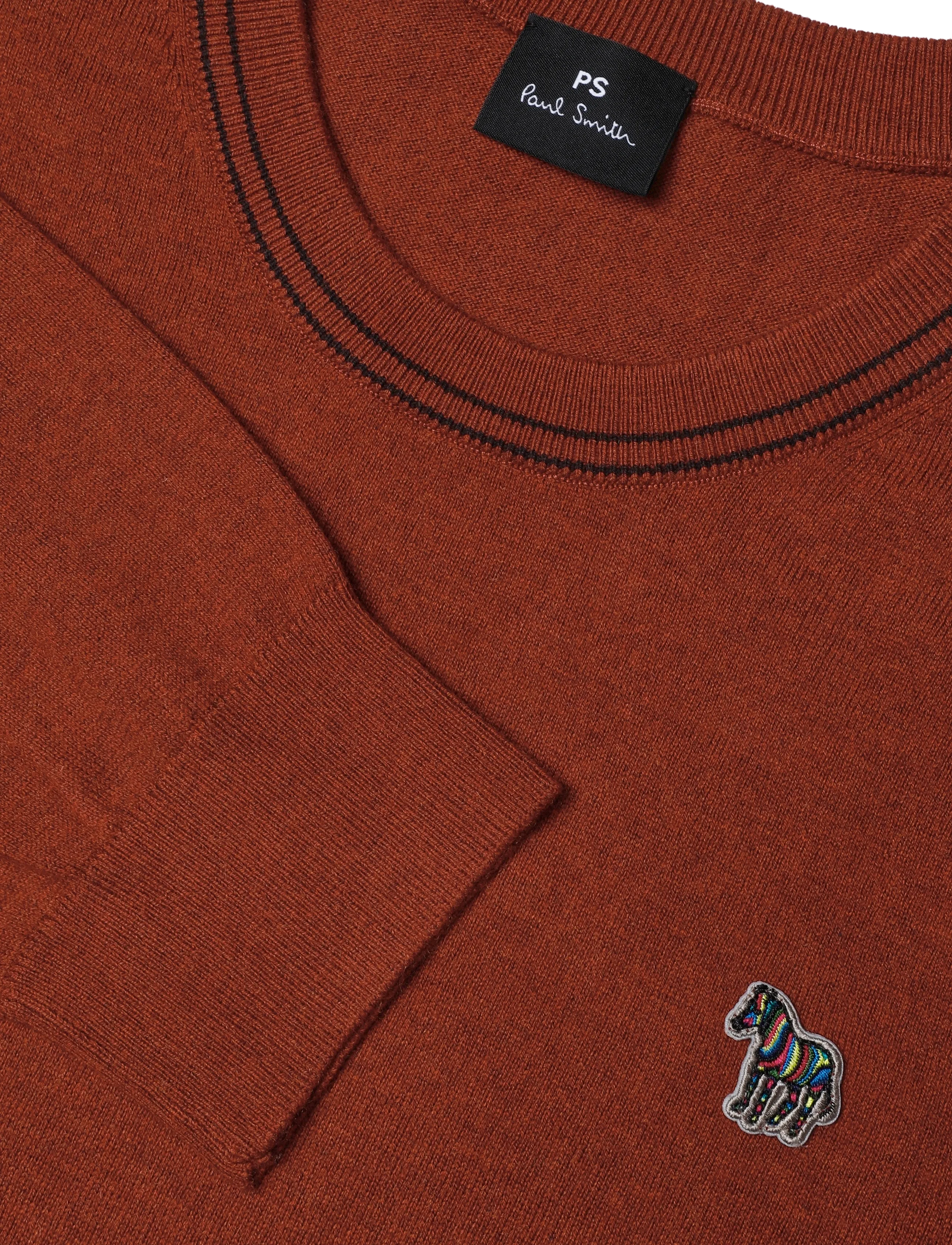 PS Paul Smith - MENS SWEATER CREW NECK ZEB BAD - Ümara kaelusega - brick red - 2
