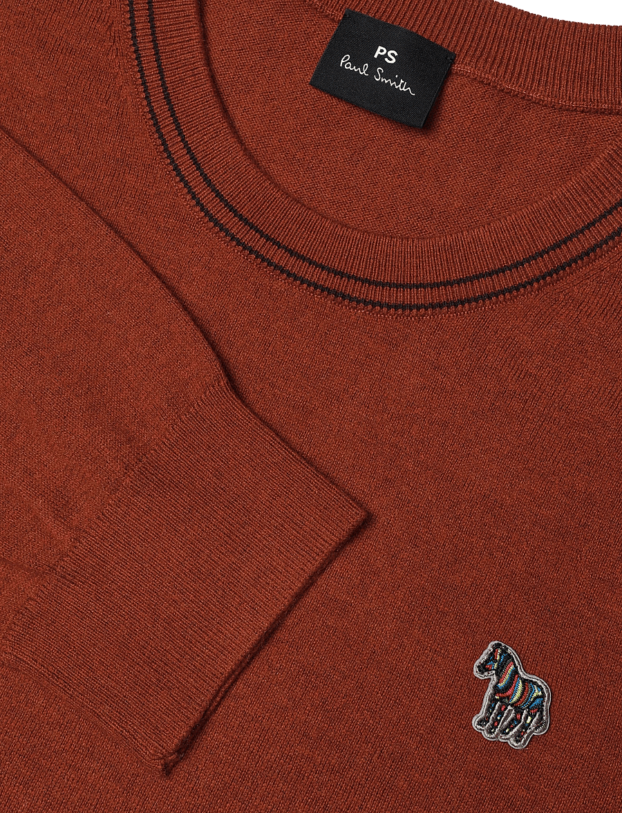 PS Paul Smith - MENS SWEATER CREW NECK ZEB BAD - Ümara kaelusega - brick red - 2
