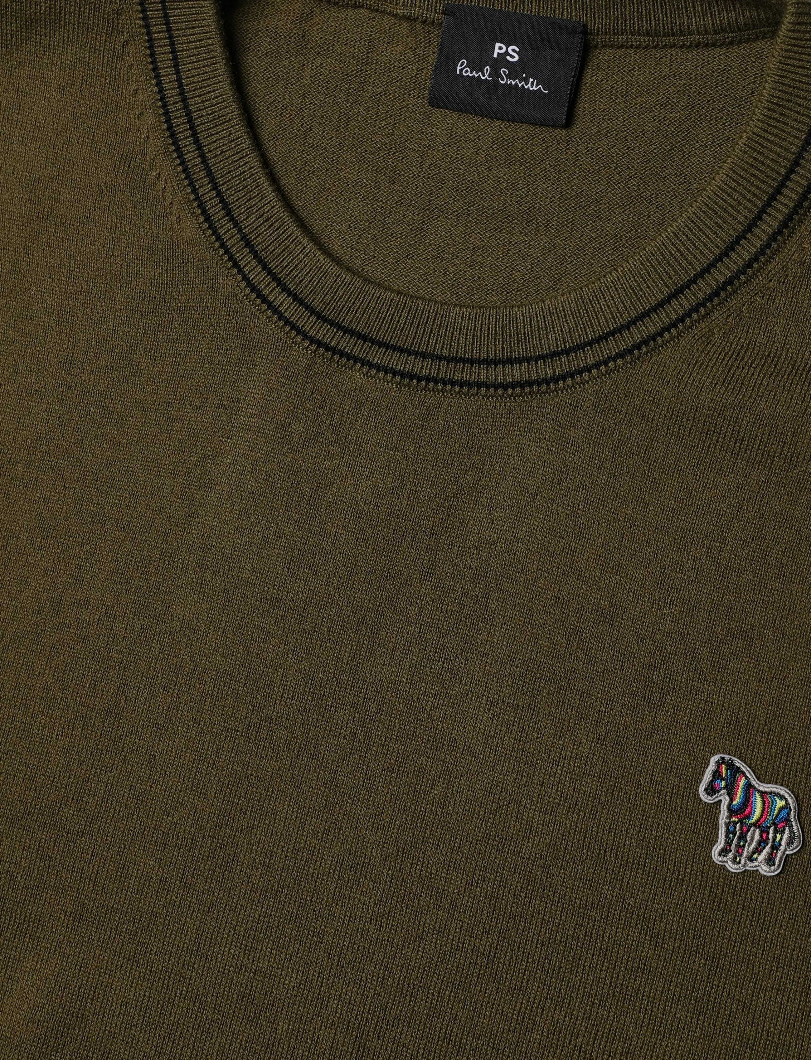 PS Paul Smith - MENS SWEATER CREW NECK ZEB BAD - Ümara kaelusega - military green - 2