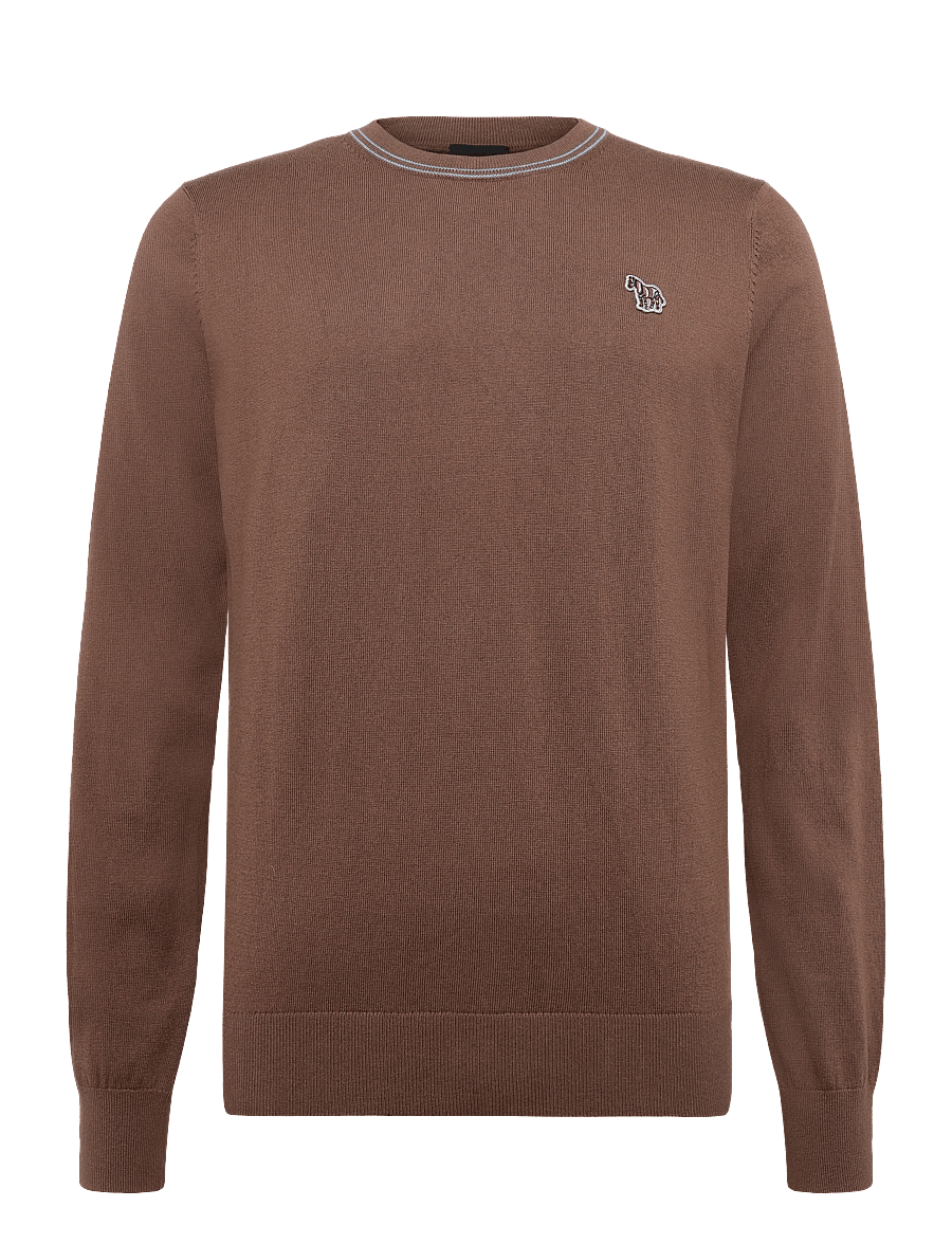 PS Paul Smith - MENS SWEATER CREW NECK ZEB BAD - Ümara kaelusega - mud - 0
