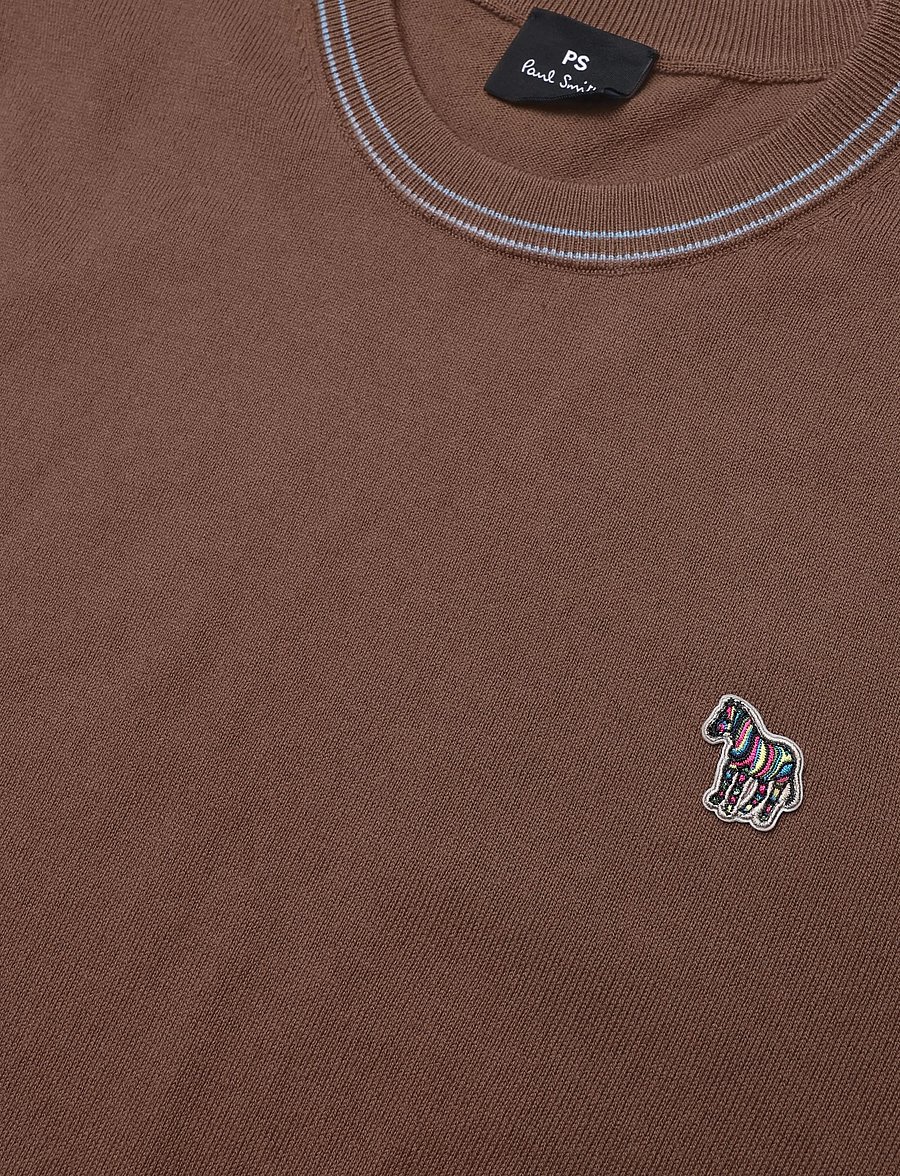PS Paul Smith - MENS SWEATER CREW NECK ZEB BAD - Ümara kaelusega - mud - 2