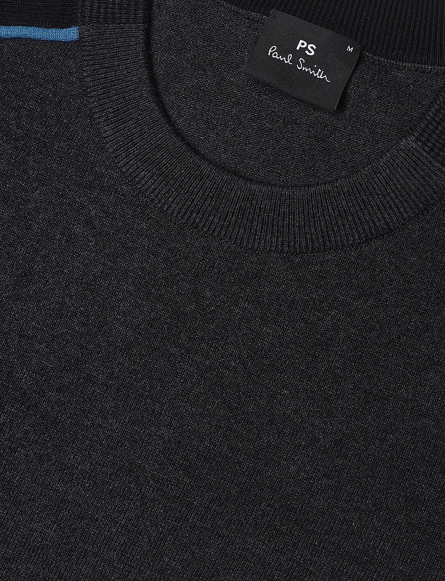 PS Paul Smith - MENS SWEATER CREW NECK - kringlótt hálsmál - black melange - 5