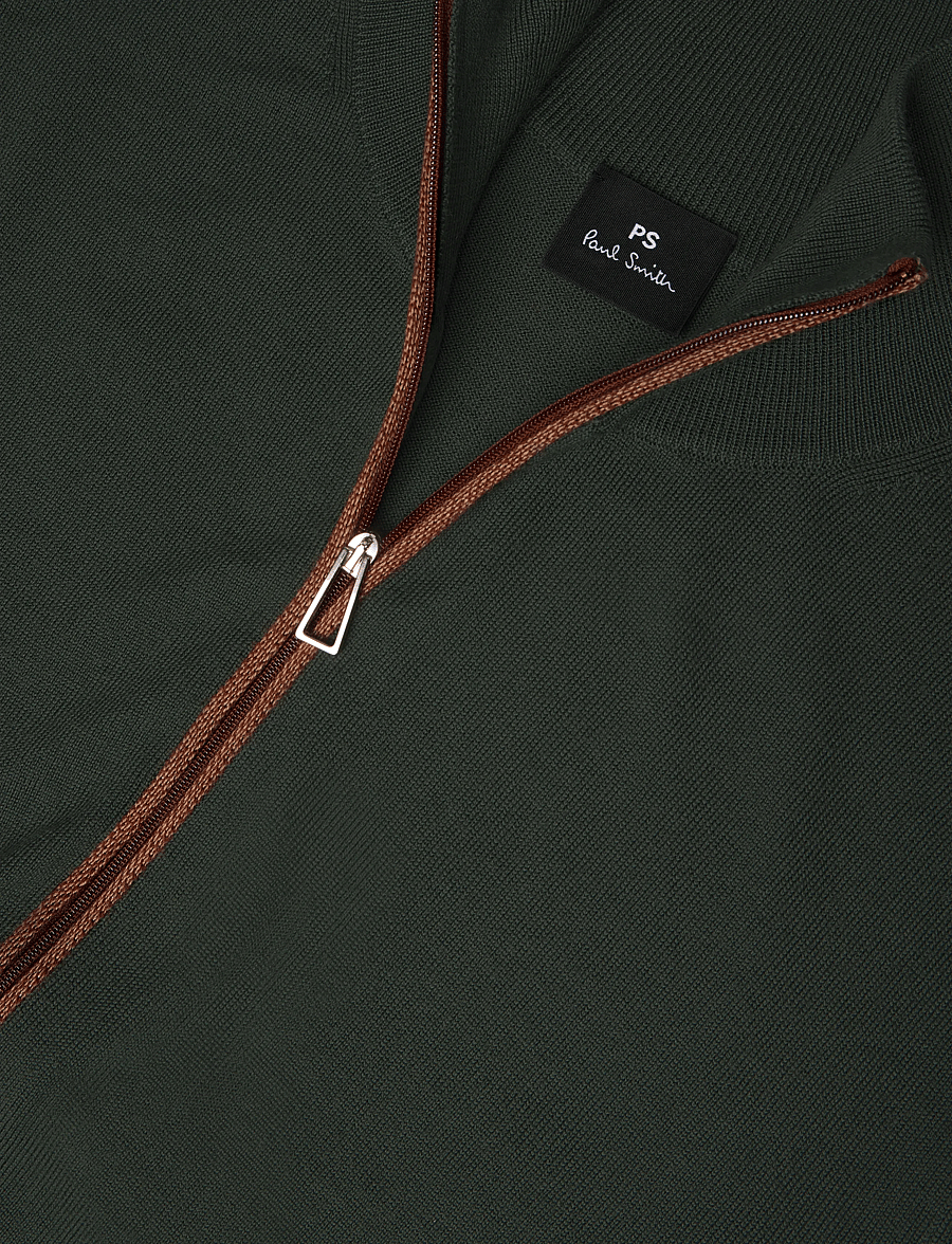 PS Paul Smith - MENS CARDIGAN ZIP THRU - full zip jumpers - 38_bottle green - 2