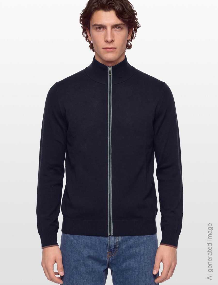PS Paul Smith - MENS CARDIGAN ZIP THRU - lukuga džemprid - very dark navy - 3