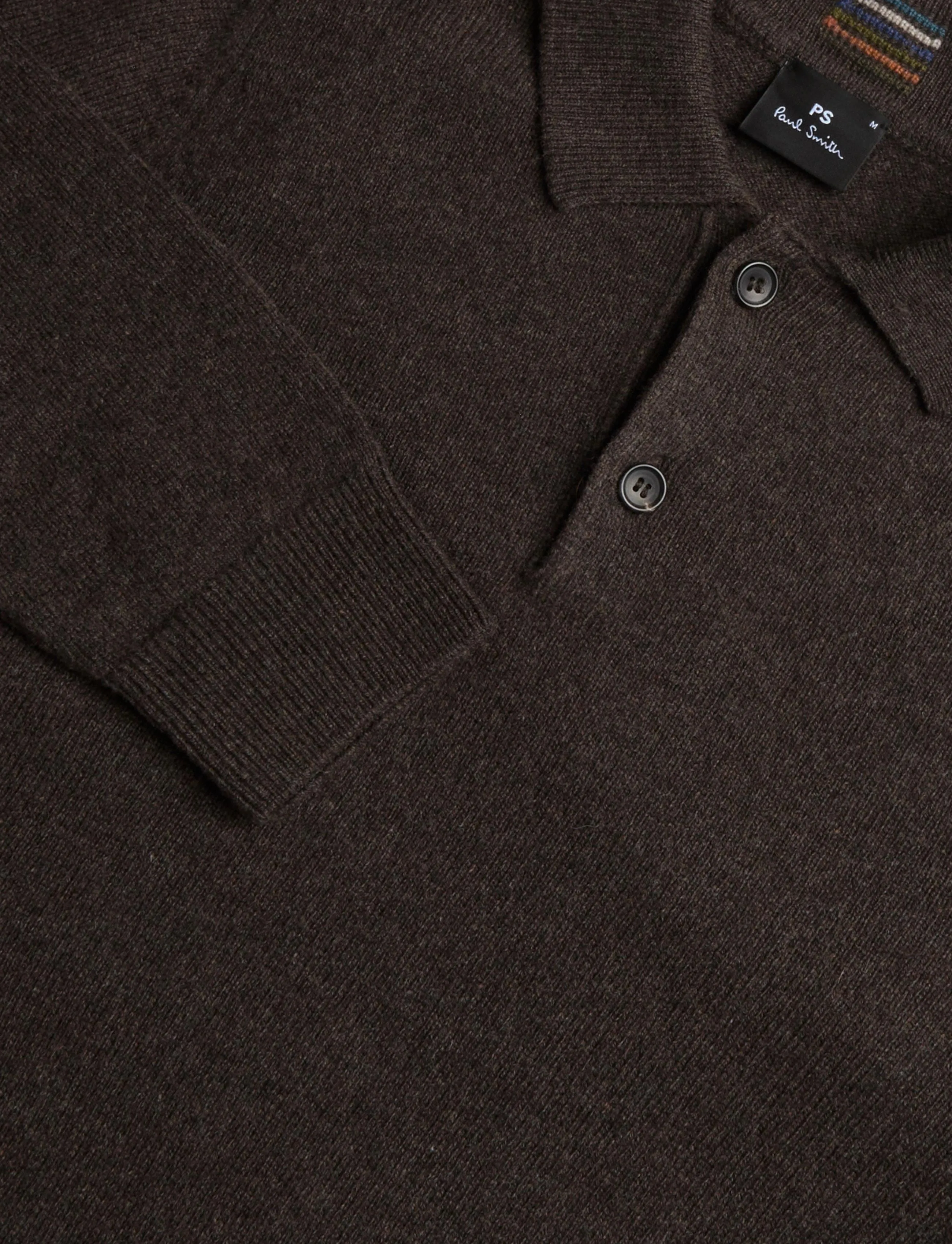 PS Paul Smith - MENS SWEATER LS POLO - langärmelige strick-polohemden - dark brown - 2