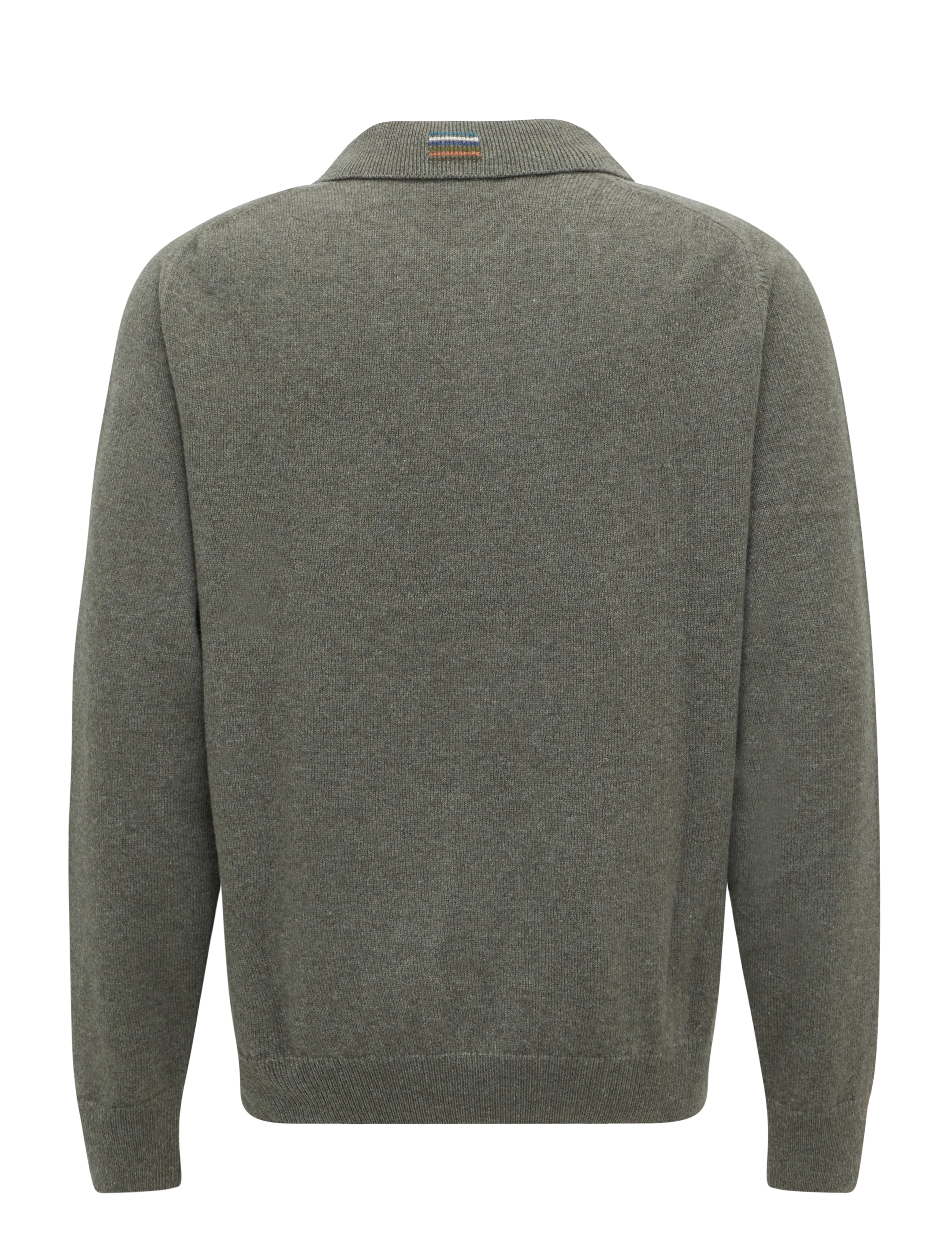 PS Paul Smith - MENS SWEATER LS POLO - langärmelige strick-polohemden - lt greyish green - 1