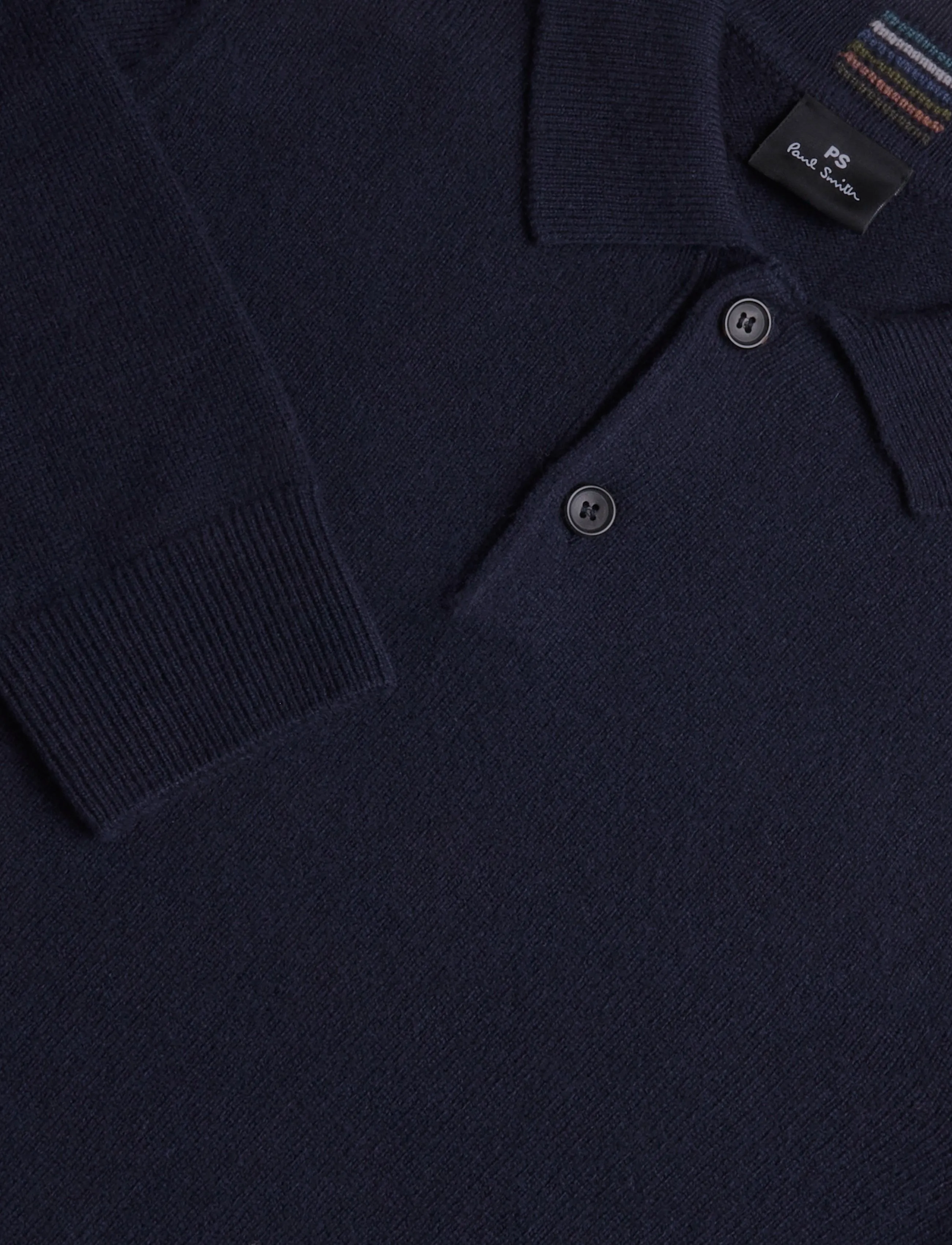 PS Paul Smith - MENS SWEATER LS POLO - langärmelige strick-polohemden - very dark navy - 2