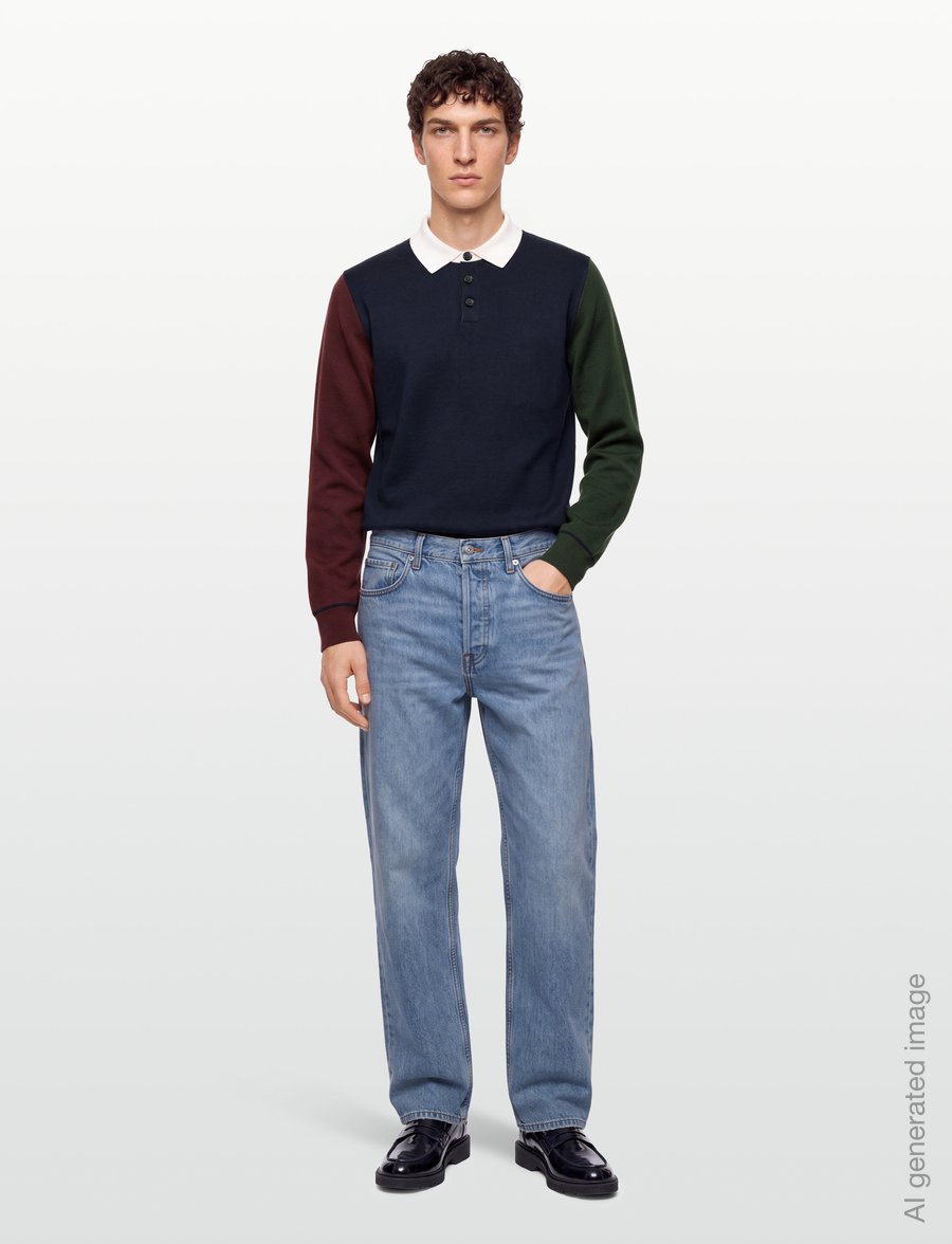 PS Paul Smith - MENS SWEATER LS POLO - langärmelige strick-polohemden - very dark navy - 0