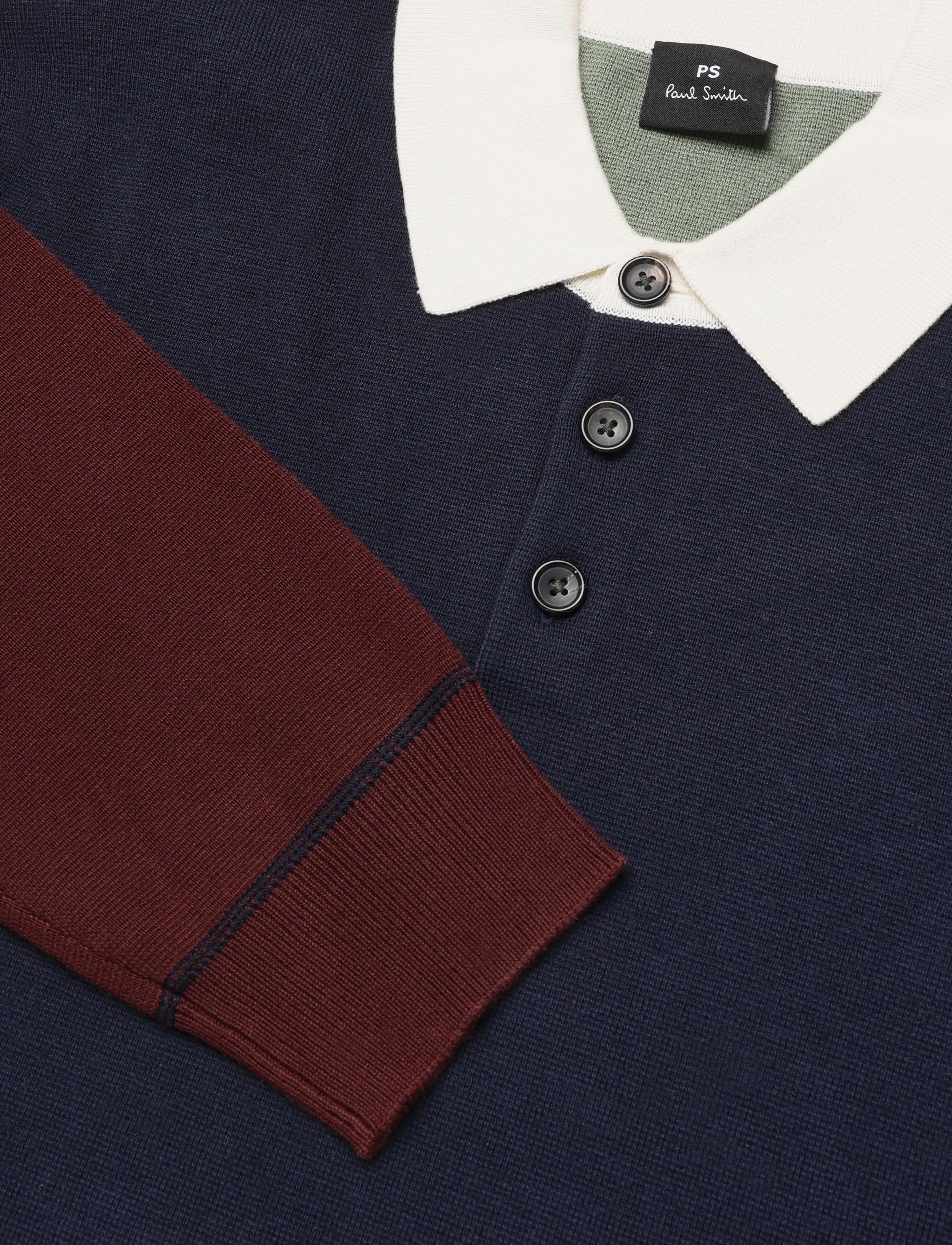 PS Paul Smith - MENS SWEATER LS POLO - langärmelige strick-polohemden - very dark navy - 5