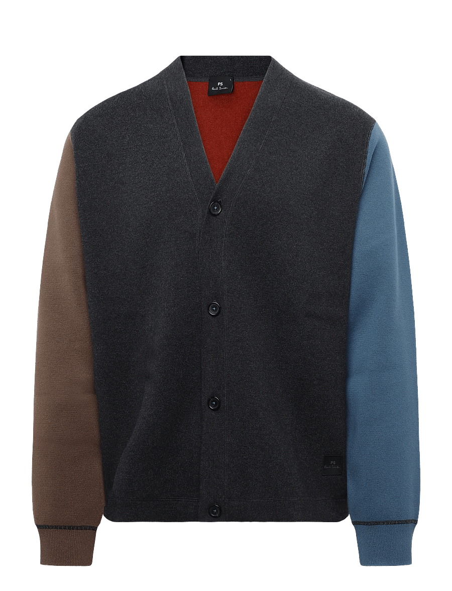 PS Paul Smith - MENS CARDIGAN BUTTON THRU - strickjacken - 78_black melange - 0