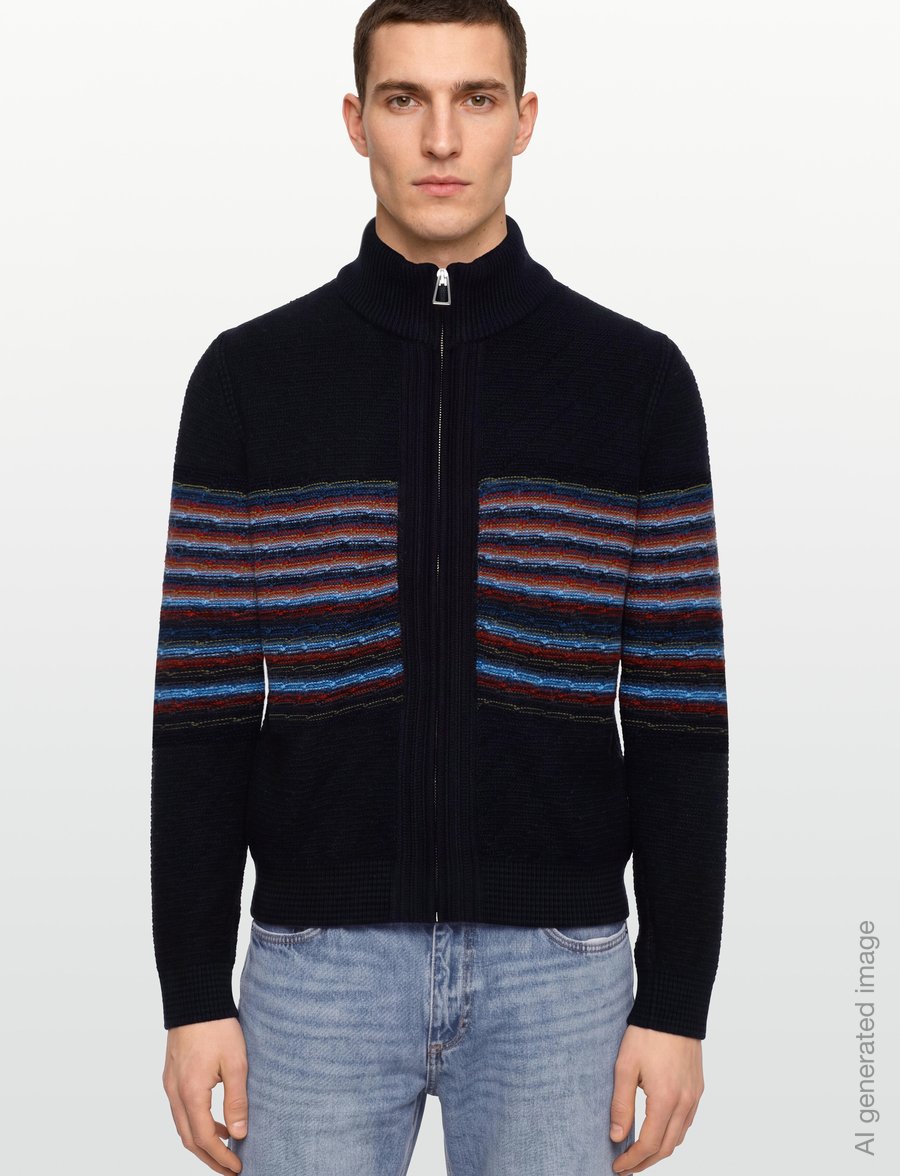 PS Paul Smith - MENS CARDIGAN ZIP THRU - kardiganid - 49_very dark navy - 3