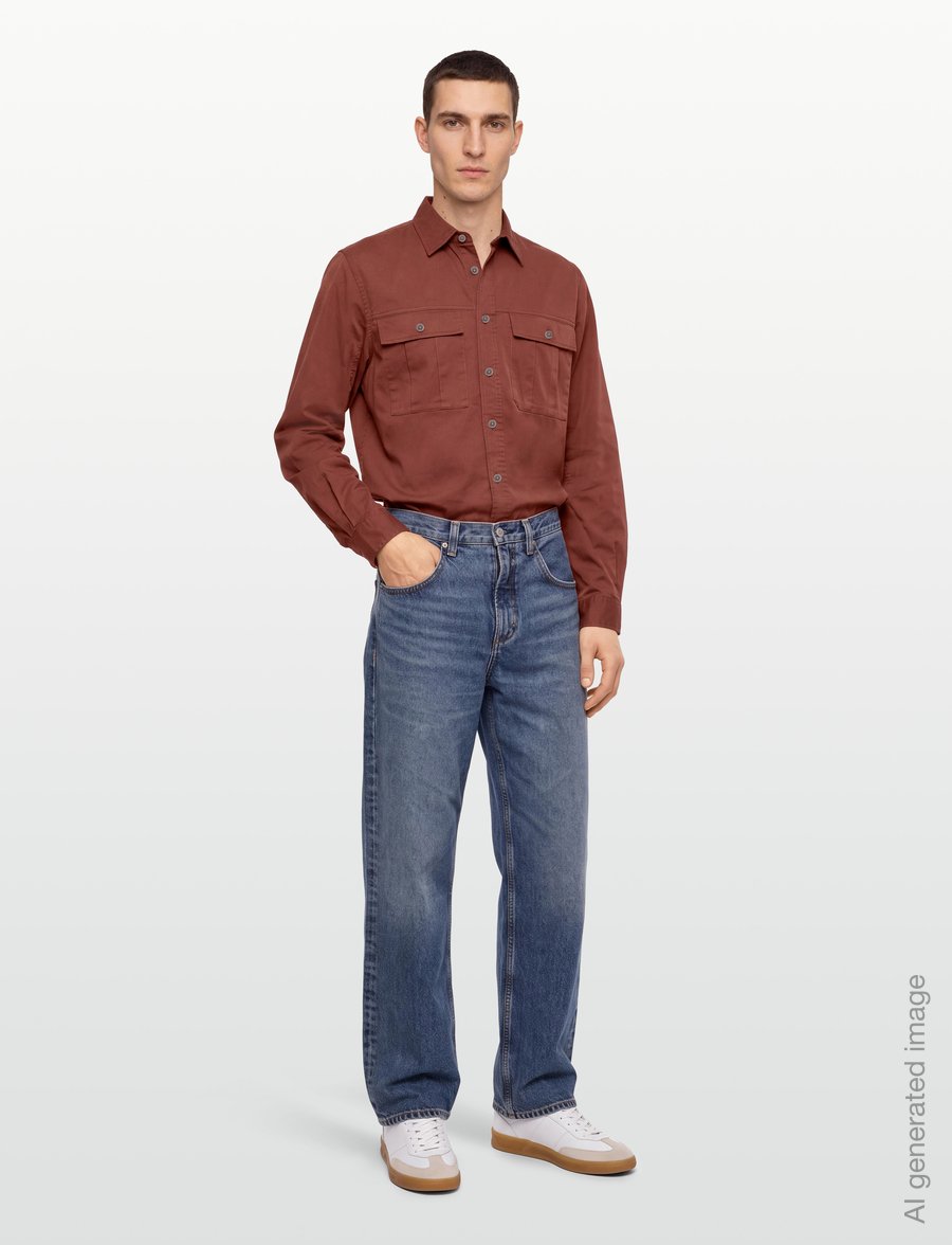 PS Paul Smith - MENS LS CASUAL FIT SHIRT - casual shirts - 28_burgundy/ borde - 0