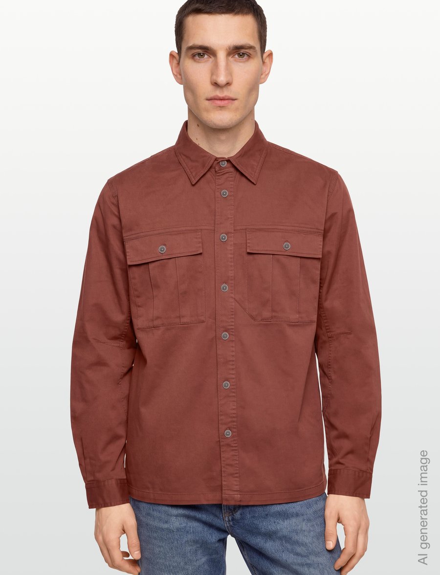 PS Paul Smith - MENS LS CASUAL FIT SHIRT - casual skjortor - burgundy/ borde - 3