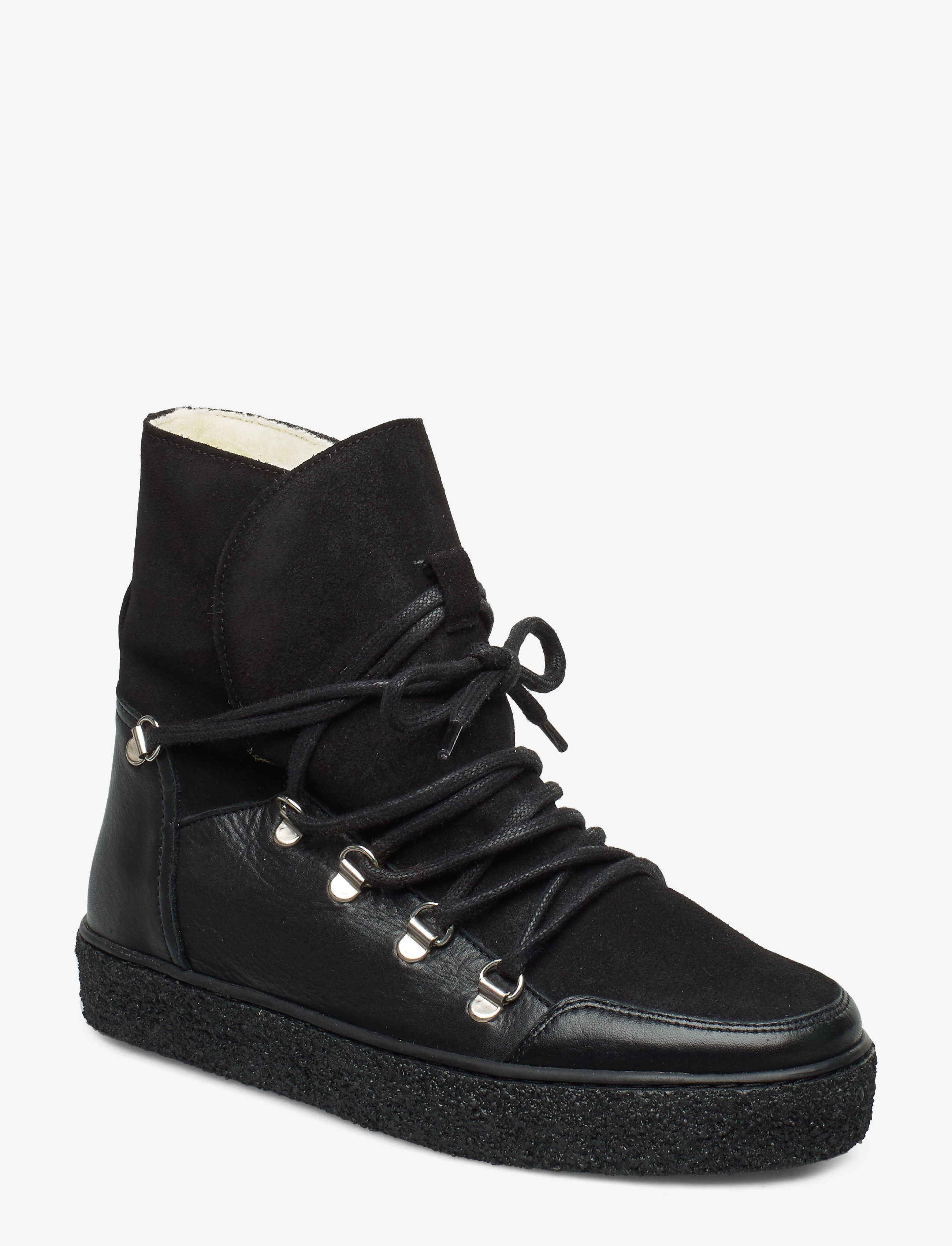 Pavement Lola Wool, 40, Black, Ankelstøvler > Støvler Med Snøre, Dame