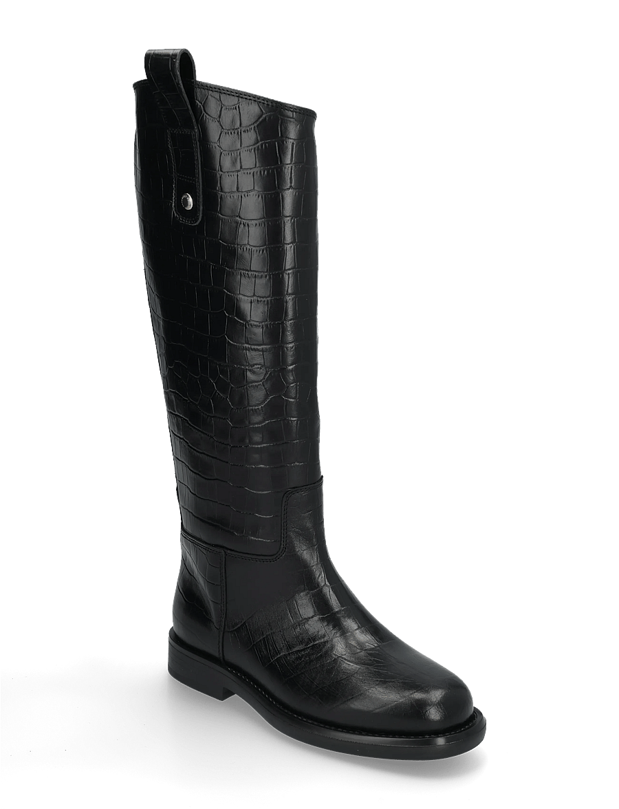Pavement - PAEline Croco - kniehohe stiefel - black - 0
