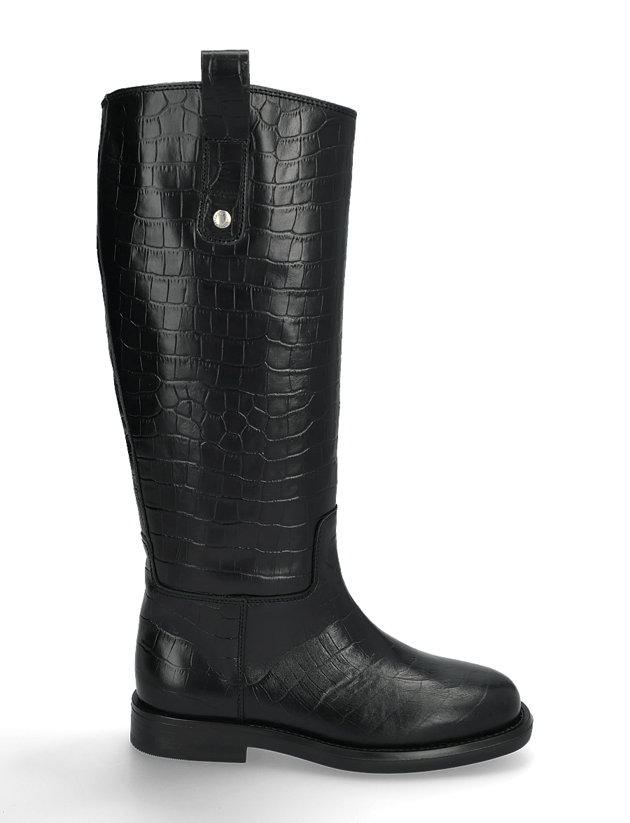 Pavement - PAEline Croco - kniehohe stiefel - black - 2