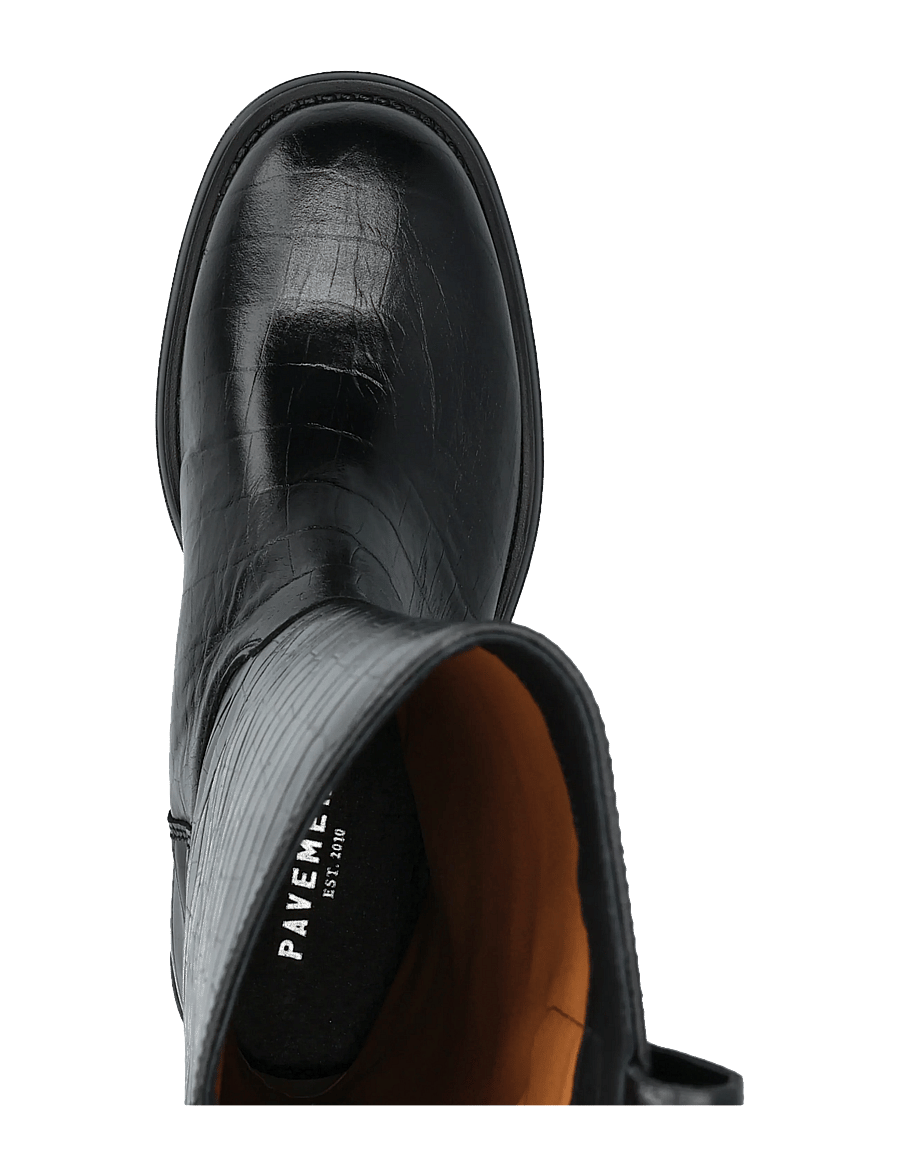 Pavement - PAEline Croco - kniehohe stiefel - black - 3