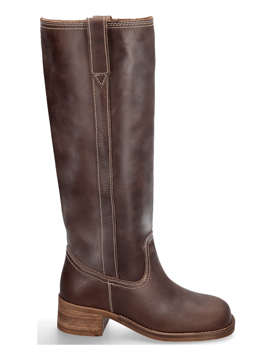 Pavement - PAMaren Vintage - kniehohe stiefel - brown/white - 2