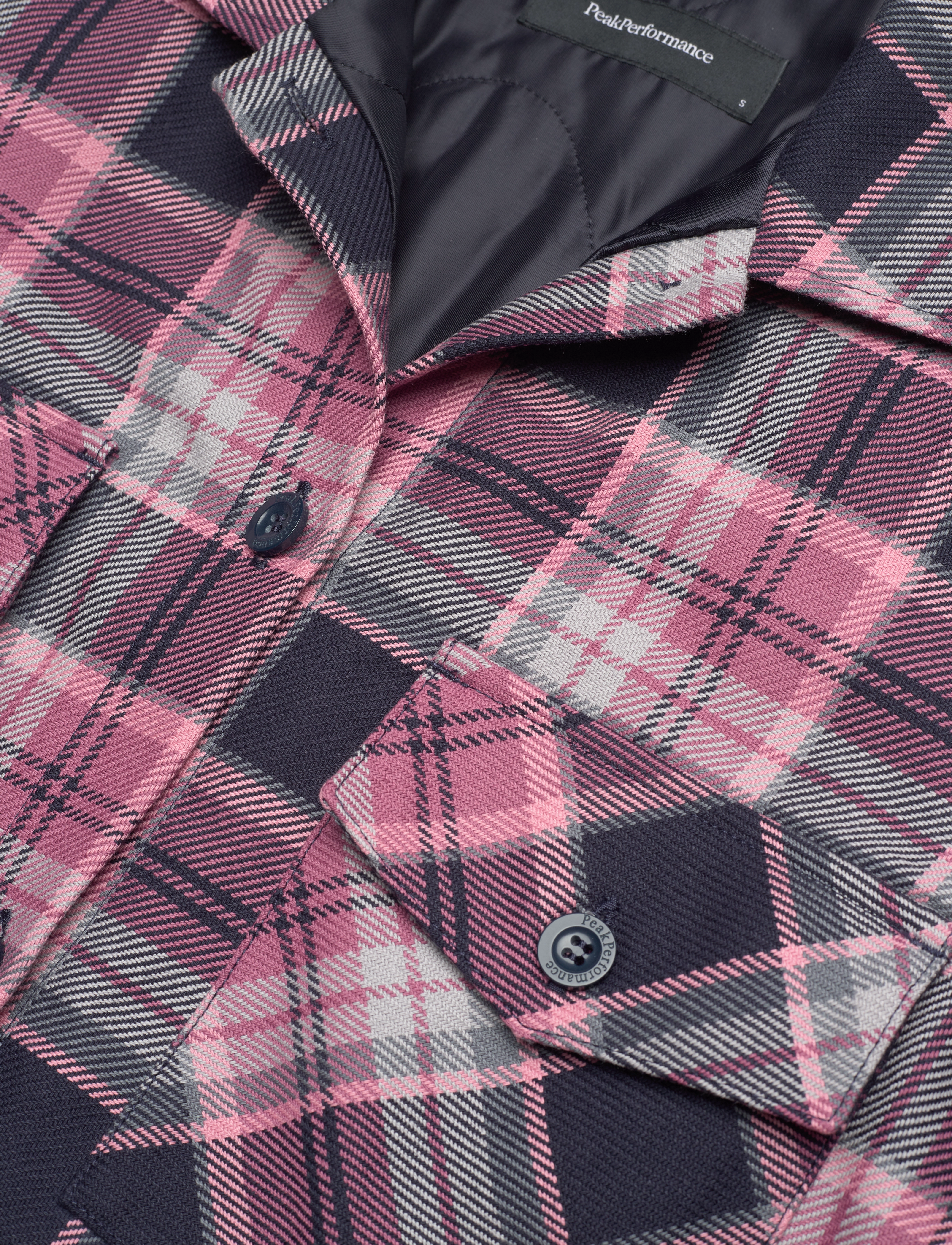 Peak Performance - W Padded Cotton Overshirt - skjortor - 128 check - 2