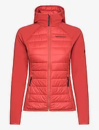 W Down Hybrid Hood Jacket - PAPRIKA