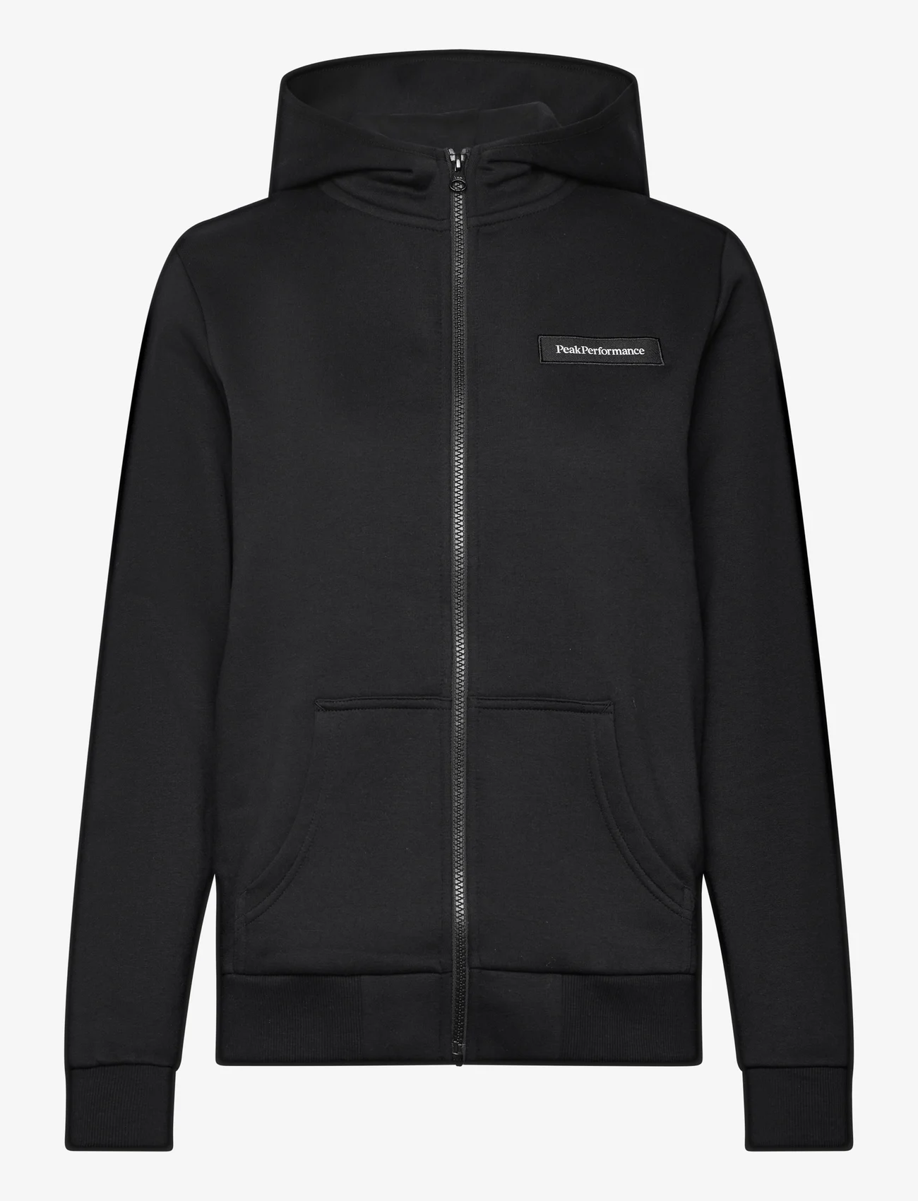 Peak Performance - W Logo Zip Hood Sweatshir - džemperiai su gobtuvu - black - 0