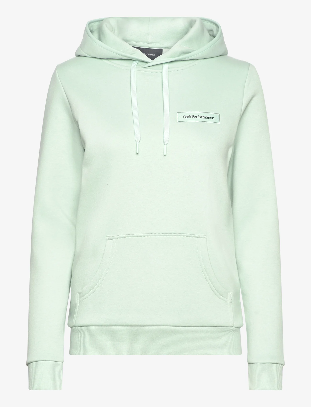 Peak Performance - W Logo Hood Sweatshirt - mid layer jackets - delta green - 0