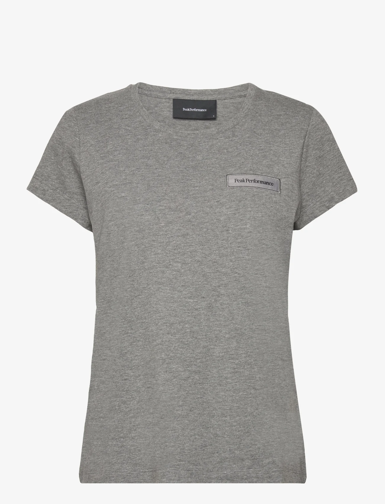 Peak Performance - W Logo Tee Mel - t-shirts - grey melange - 0
