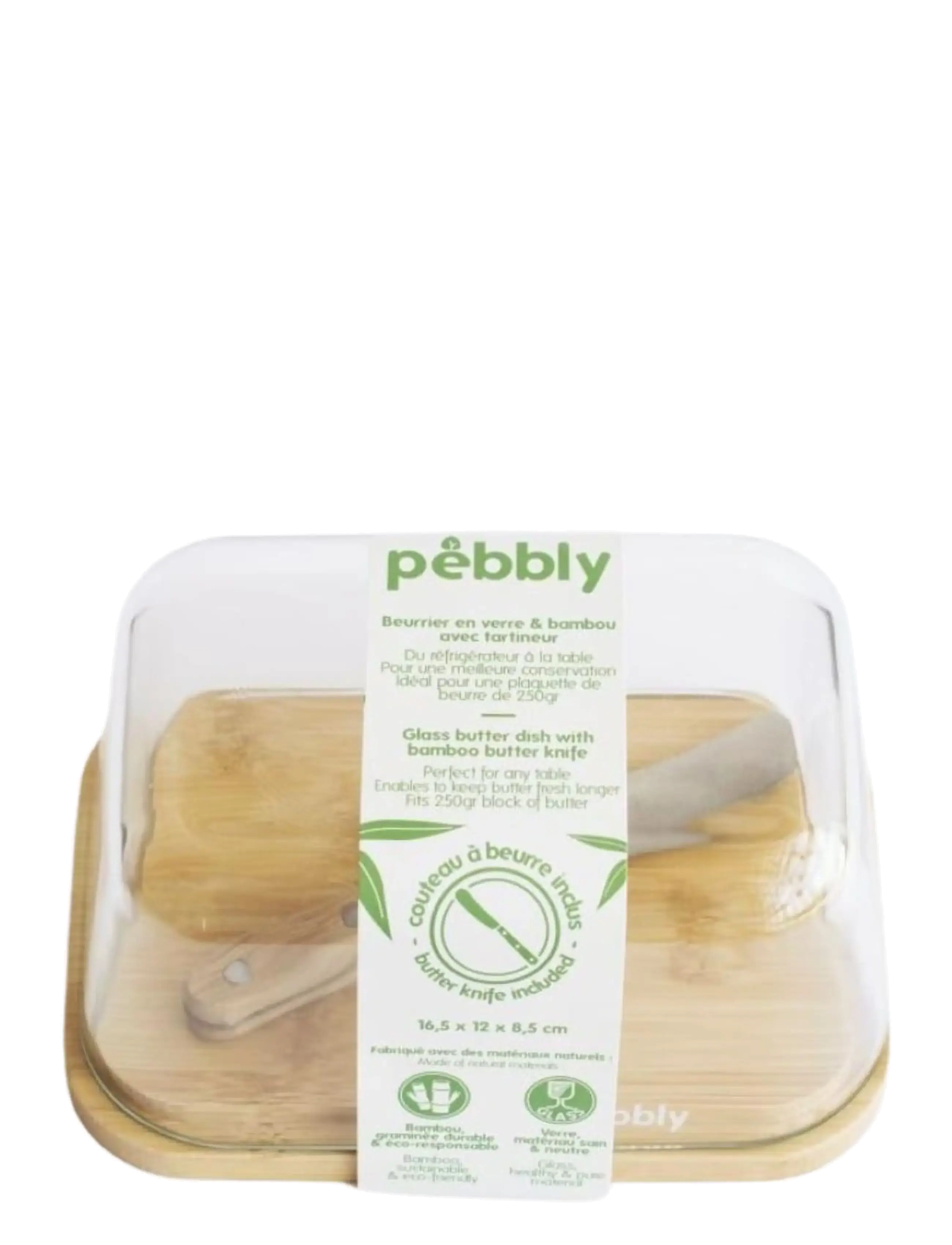 Pebbly Pebbly Butterdish and spreader, 2-pc set - Keukenopslag - CLEAR / undefined