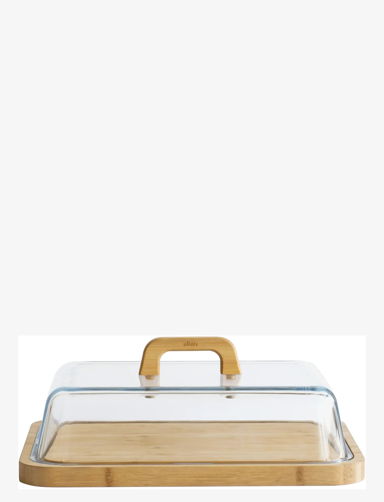Pebbly - Pebbly Cheese box glass/bamboo - kaaskuipjes - clear - 1