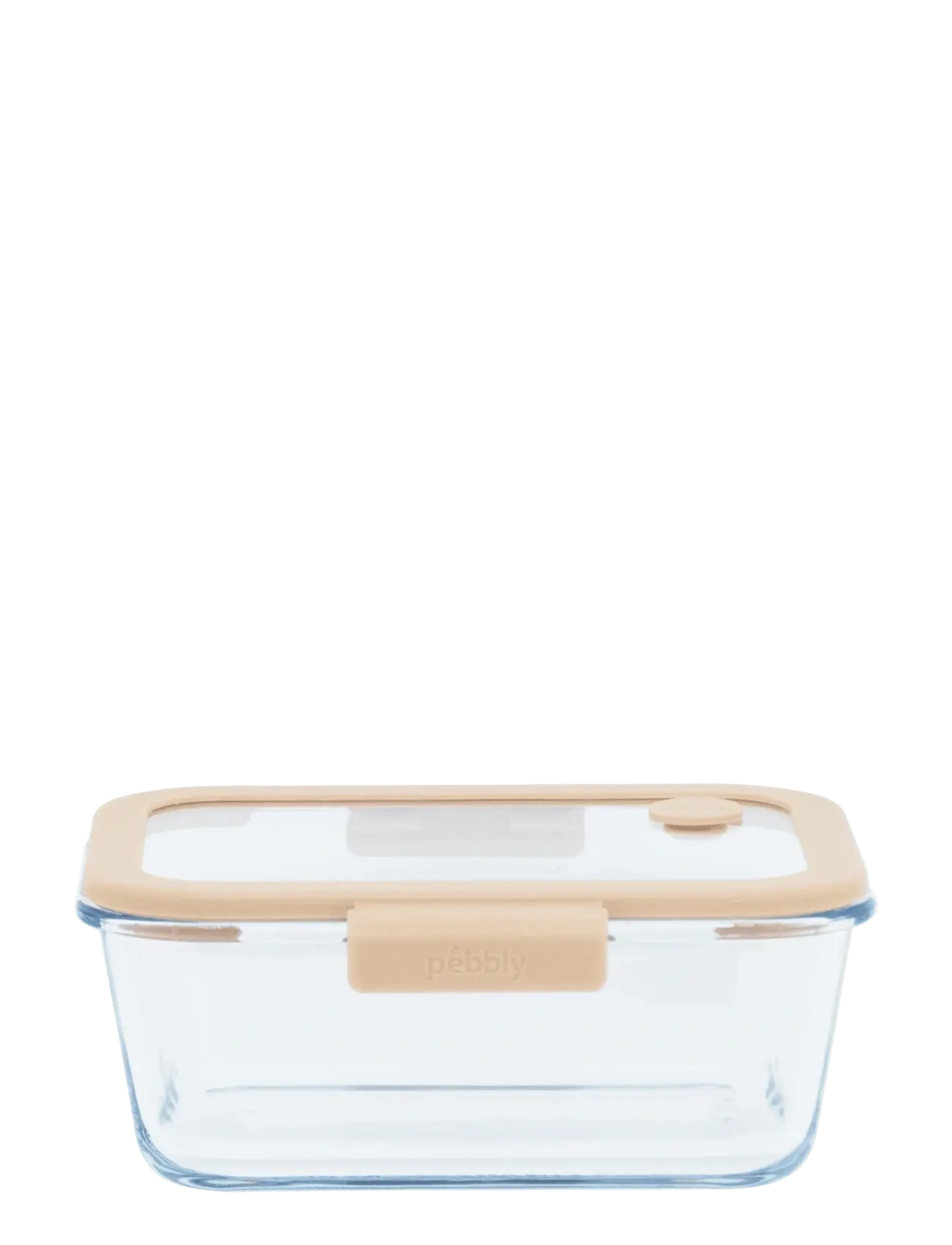 Pebbly Pebbly rectangular glass canister with glass lid and vacuum cap - 460 ml - Kitchen jars - CLEAR / undefined