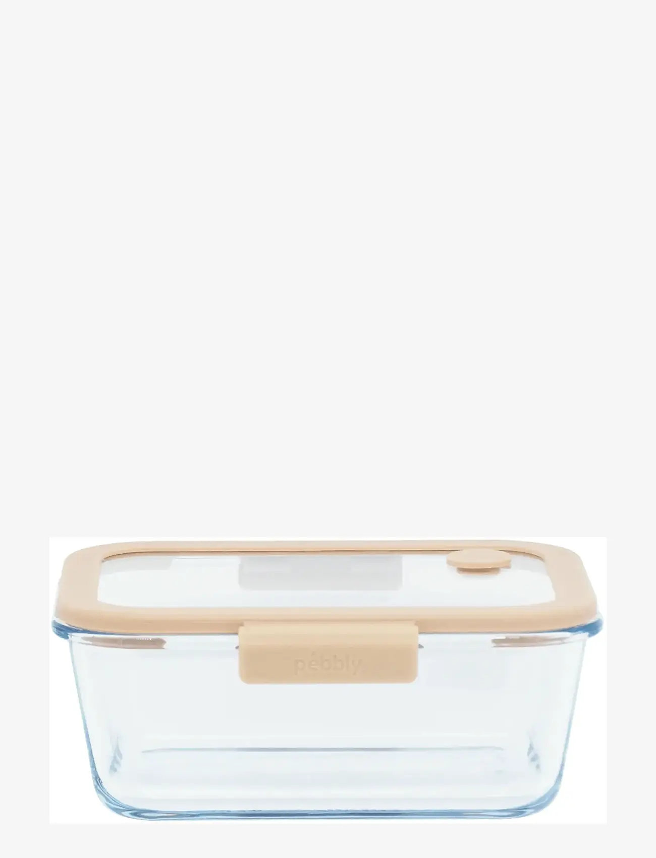 Pebbly - Pebbly rectangular glass canister with glass lid and vacuum cap - 1900 ml - nach preis einkaufen - clear - 0