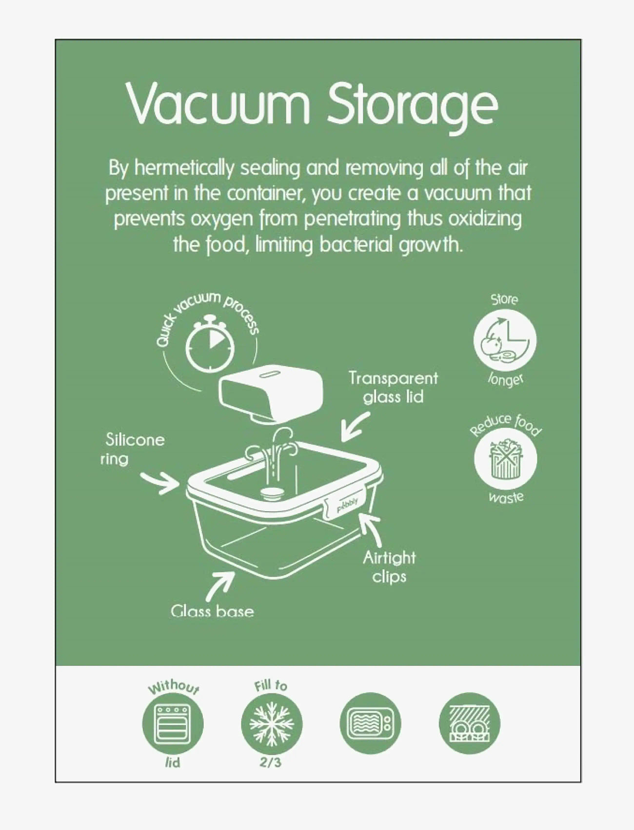 Pebbly - Pebbly rechargeable electronic vacuum pump - vakuumverpacker - clear - 1