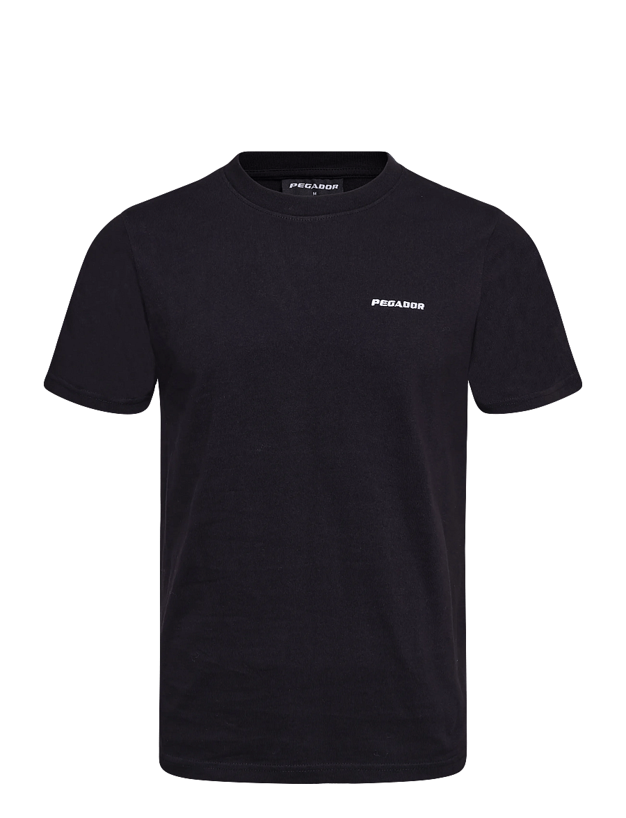 Pegador - Logo Slim Tee - kurzärmelige t-shirts - washed black white - 0
