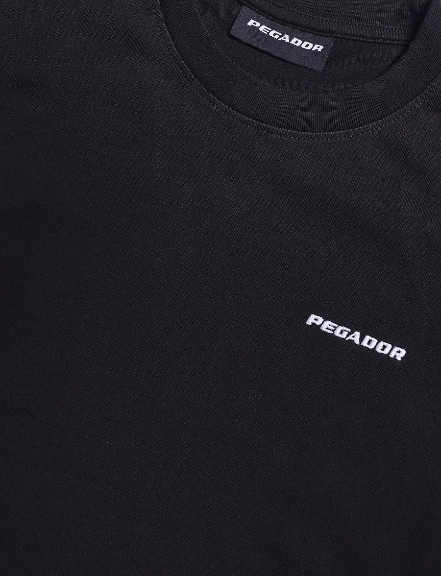 Pegador - Logo Slim Tee - kurzärmelige t-shirts - washed black white - 2