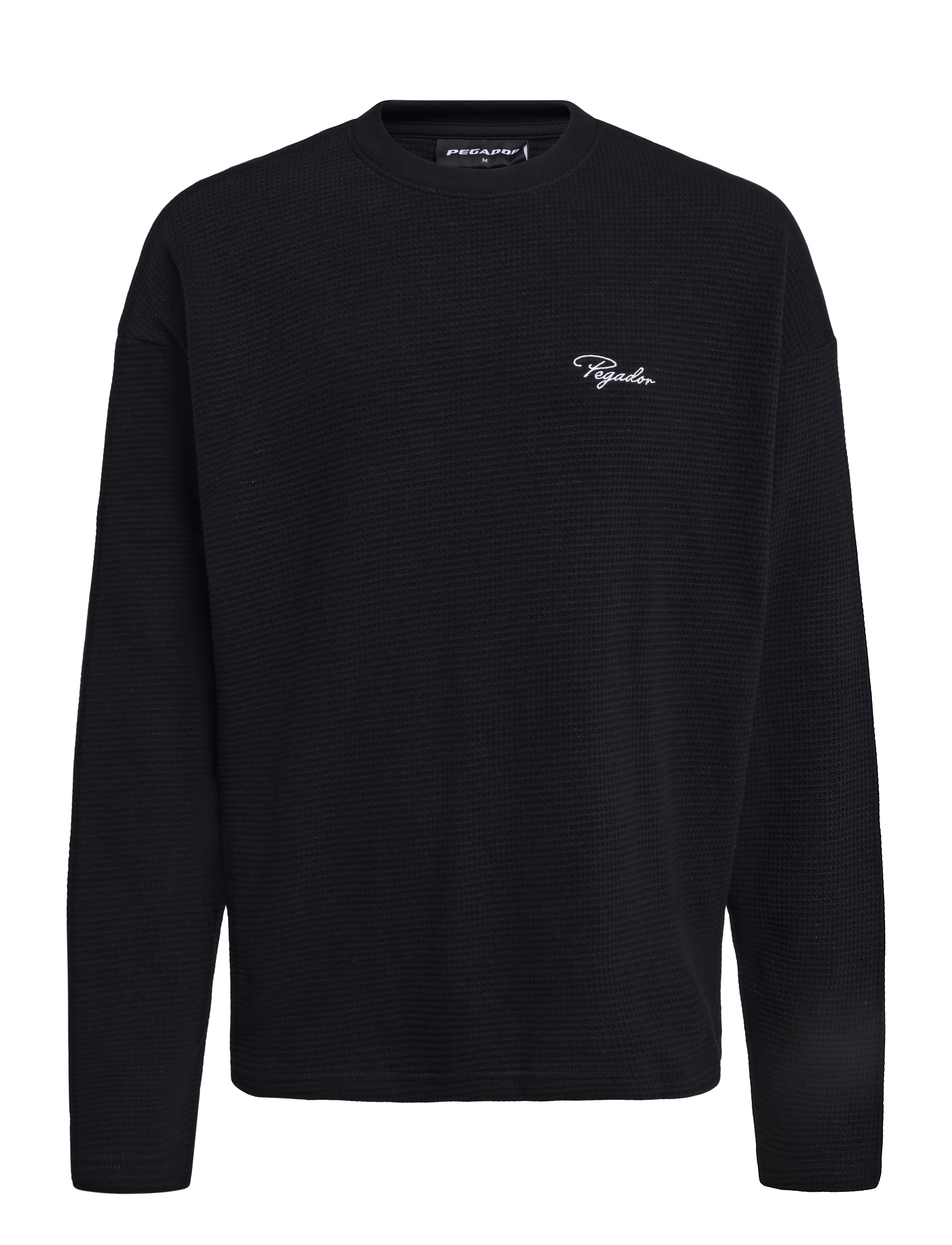 Pegador Signar Oversized Waffle Longsleeve - Pegador - WASHED BLACK WHITE / black