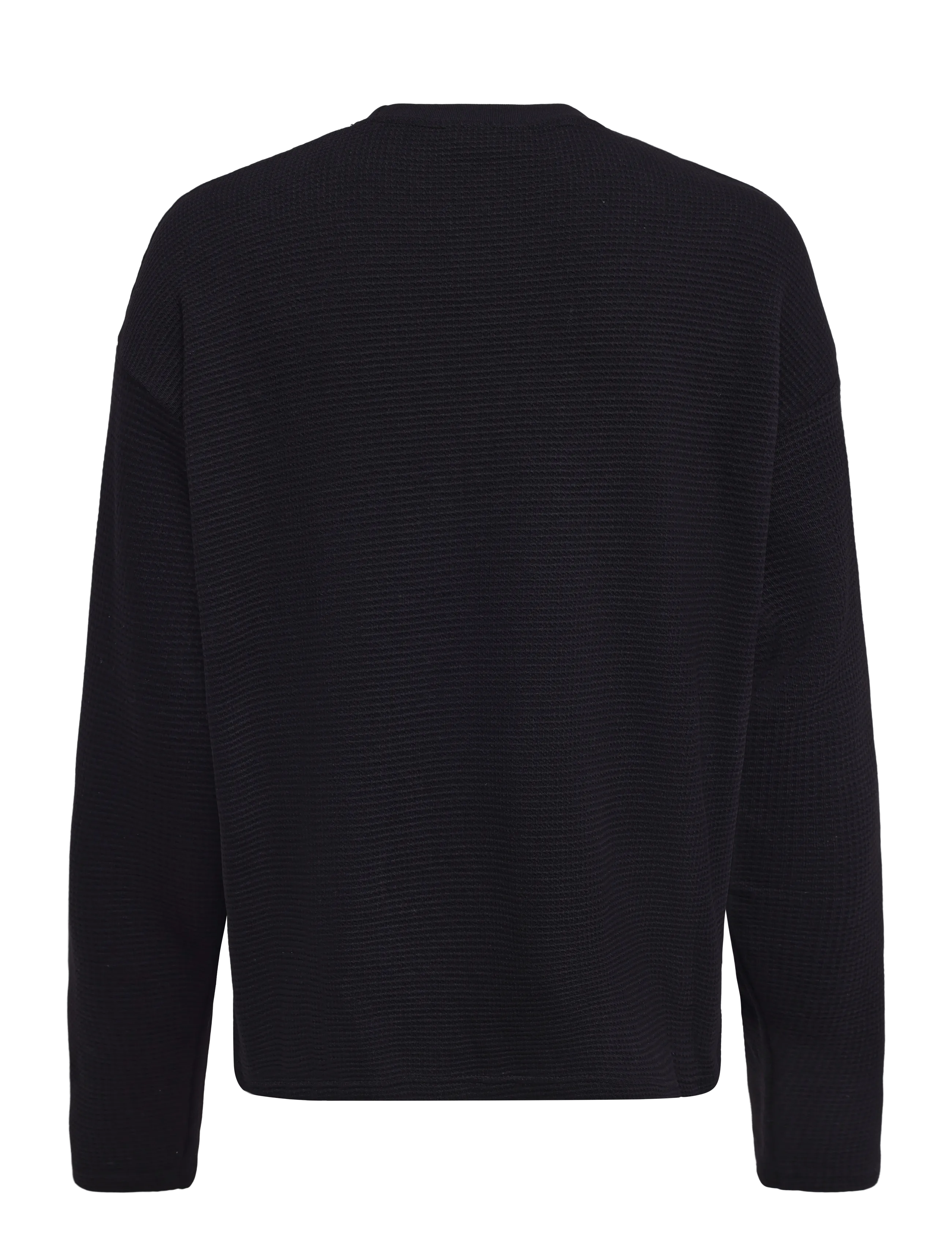 Pegador - Signar Oversized Waffle Longsleeve - sweatshirts - washed black white - 1