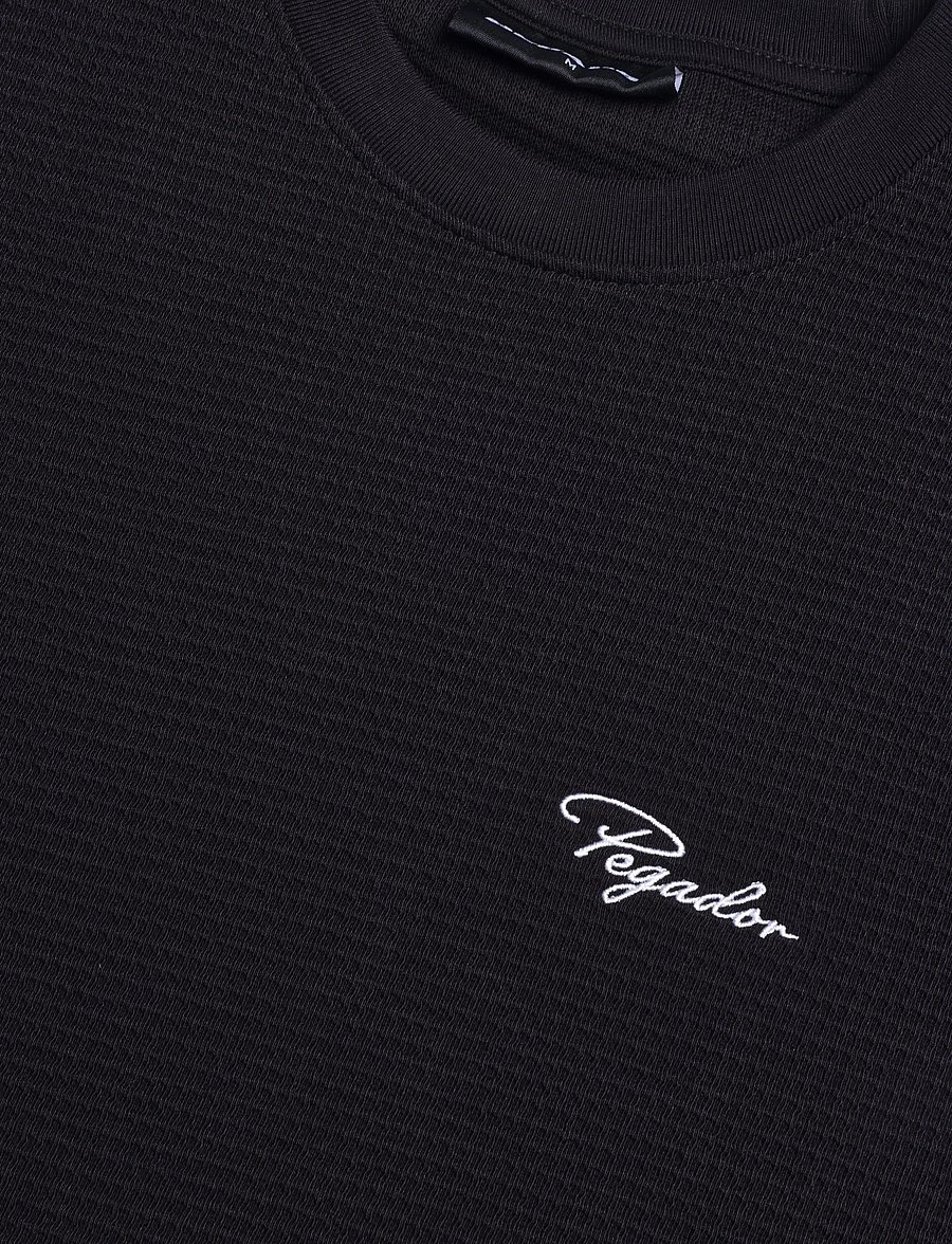 Pegador - Signar Oversized Waffle Longsleeve - sweatshirts - washed black white - 2