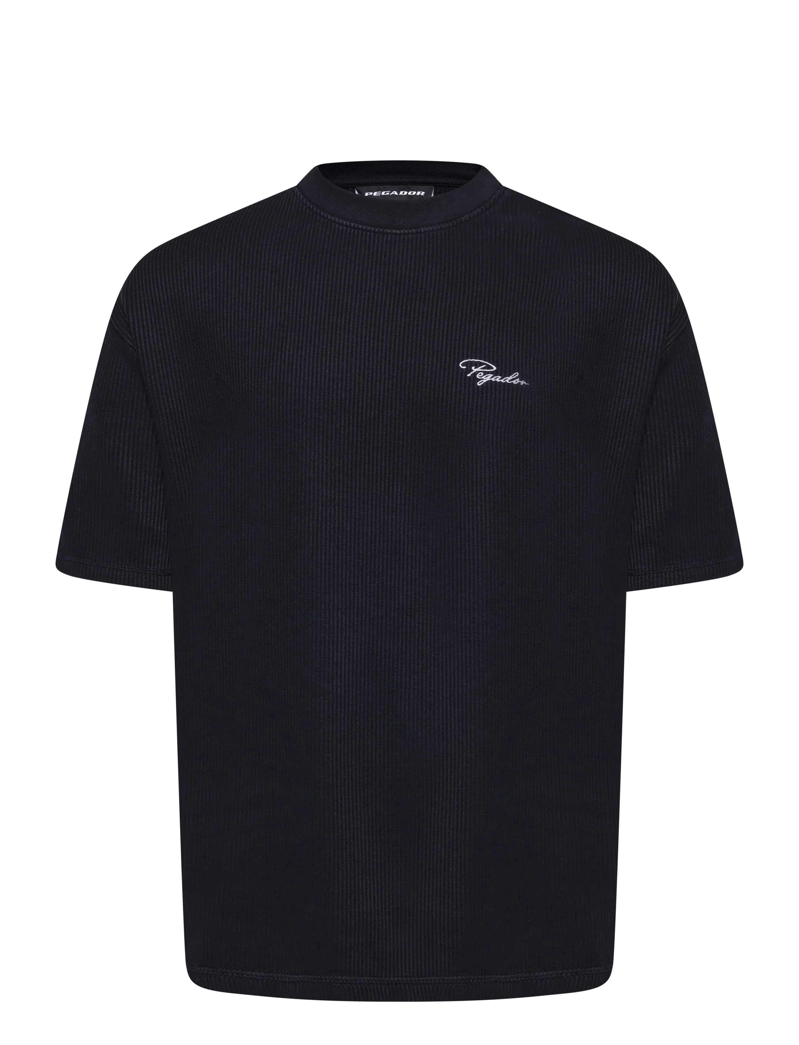 Pegador Signar Oversized Rib Tee - T-Shirts - VINTAGE BLACK WHITE / black