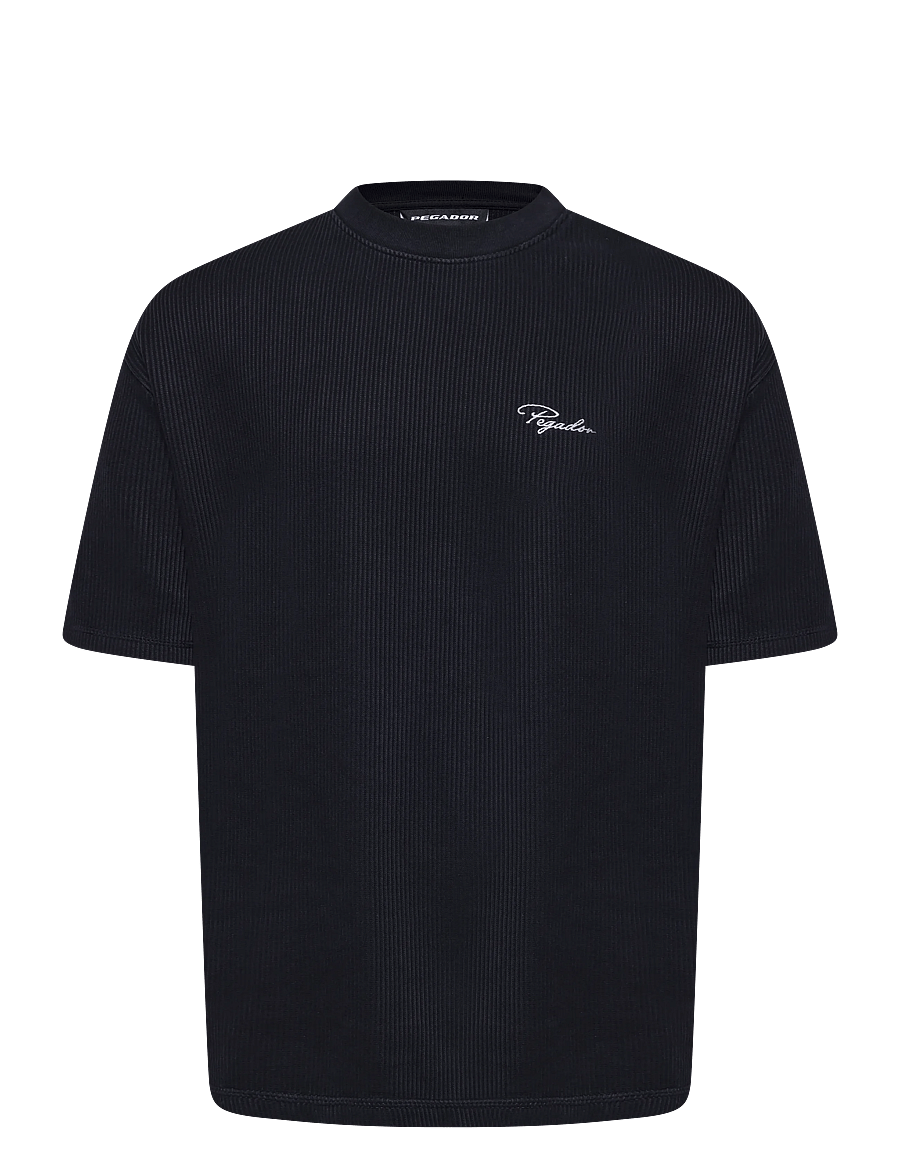Pegador - Signar Oversized Rib Tee - kurzärmelige t-shirts - vintage black white - 0