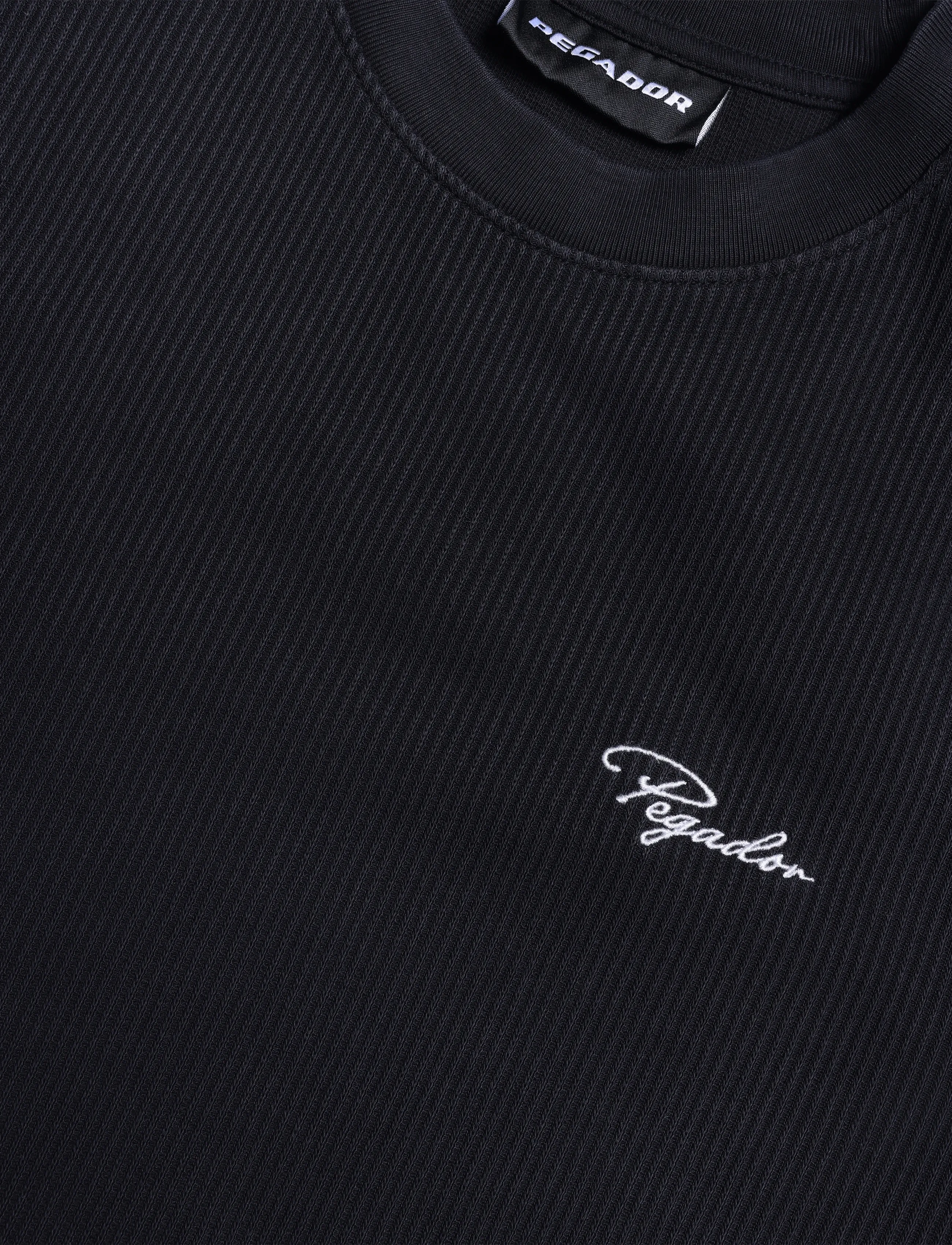Pegador - Signar Oversized Rib Tee - kurzärmelige t-shirts - vintage black white - 2