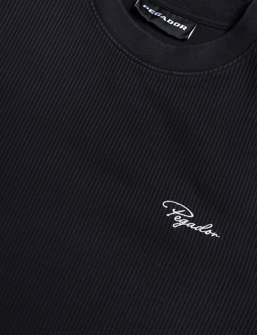 Pegador - Signar Oversized Rib Tee - kurzärmelige t-shirts - vintage black white - 2
