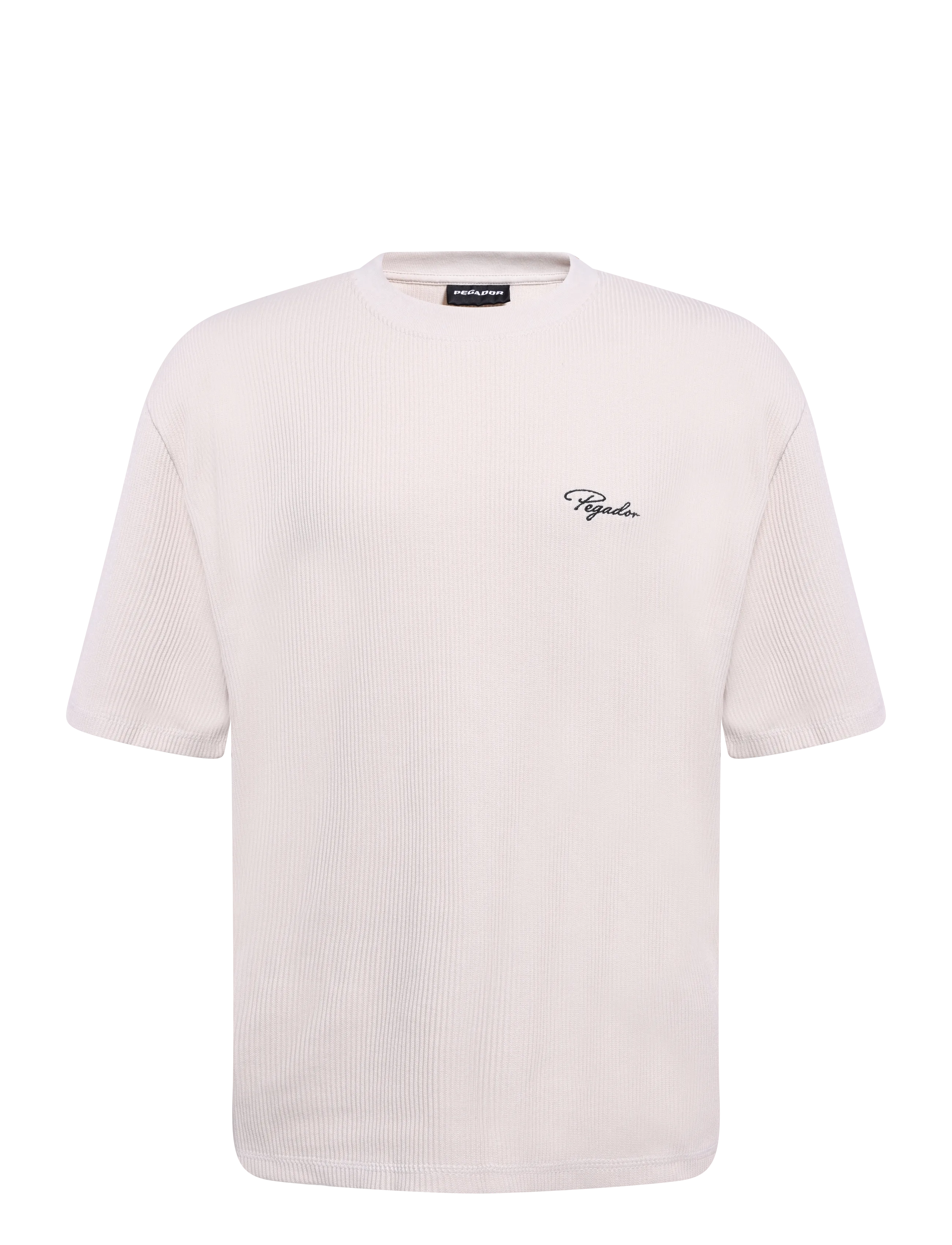 Pegador Signar Oversized Rib Tee - T-Shirts - WASHED CREAM / cream
