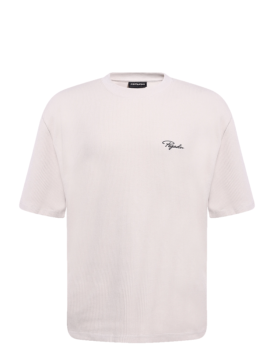 Pegador - Signar Oversized Rib Tee - kurzärmelige t-shirts - washed cream - 0