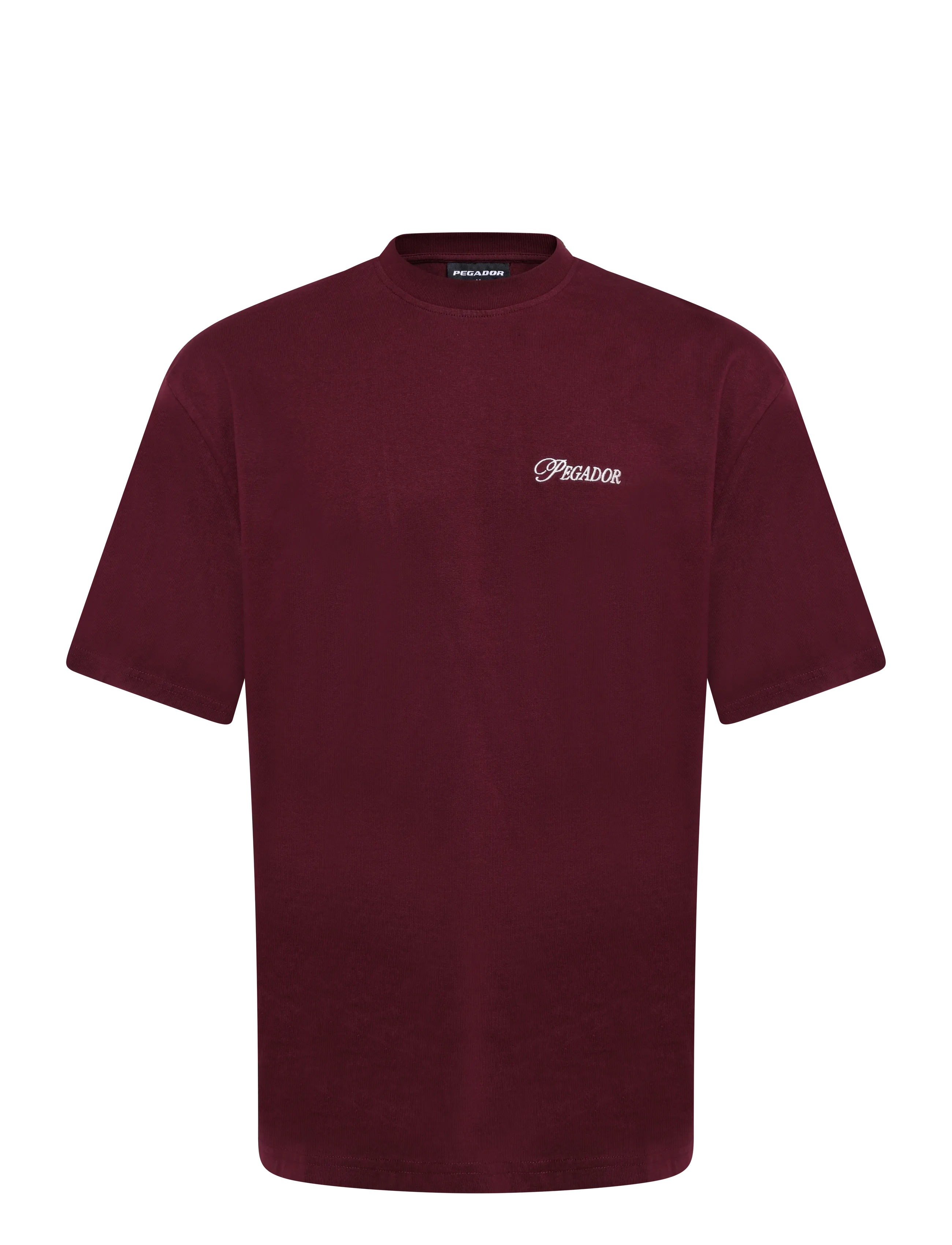 Pegador Carloforte Oversized Tee - T-Shirts - WASHED DARK RED / burgundy