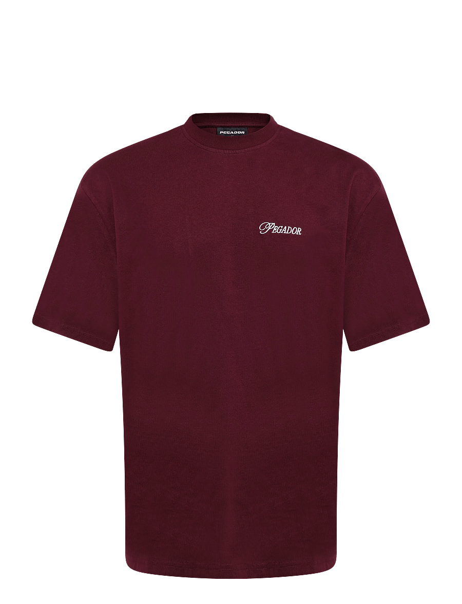 Pegador - Carloforte Oversized Tee - kurzärmelige t-shirts - washed dark red - 0