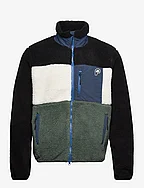 P Bear Colour Block Borg Zip Thru Jacket - LAUREL WREATH