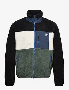 P Bear Colour Block Borg Zip Thru Jacket, Penfield